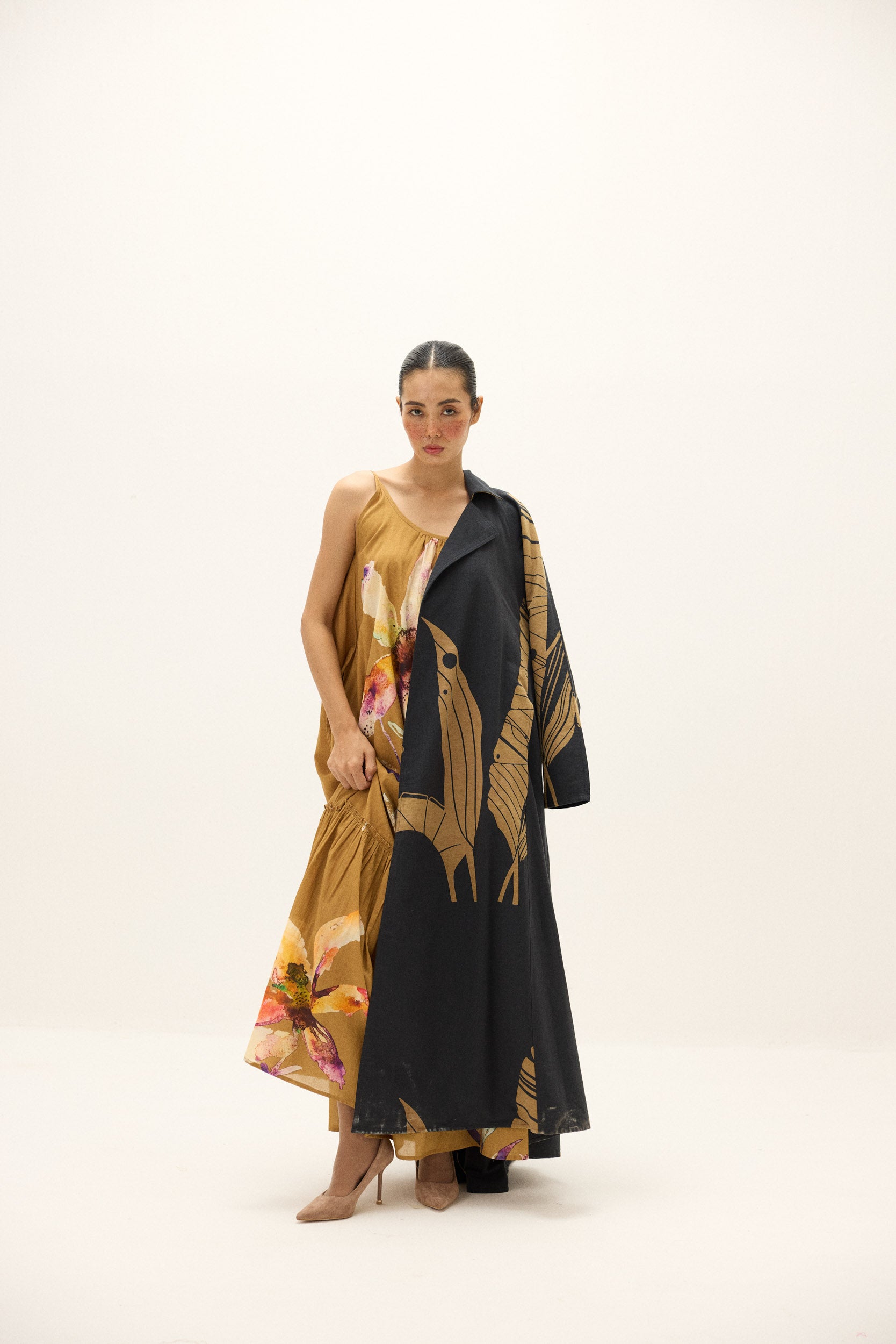 Midnight Leaf Trench Coat