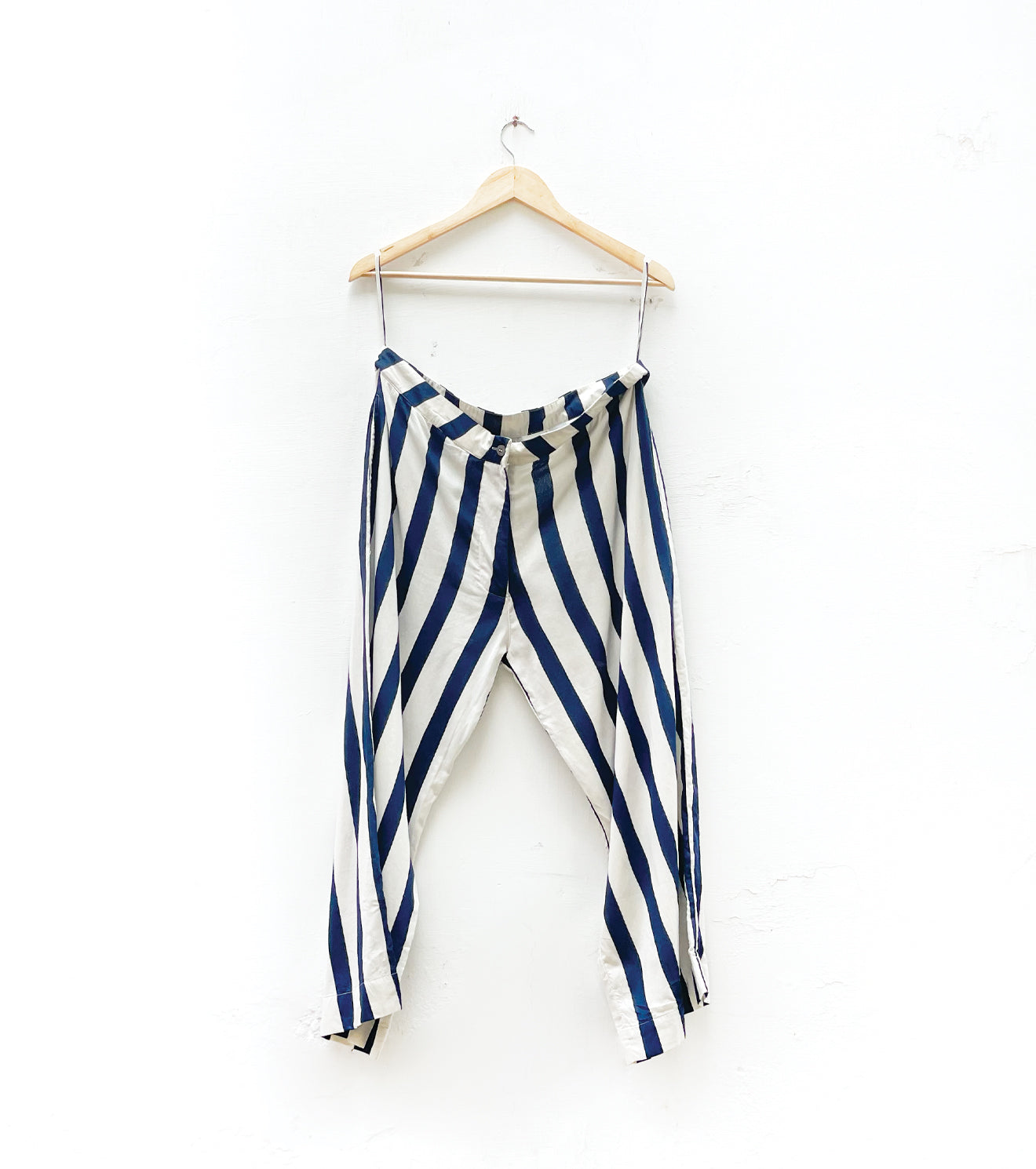 Blue and White Striped Pants
