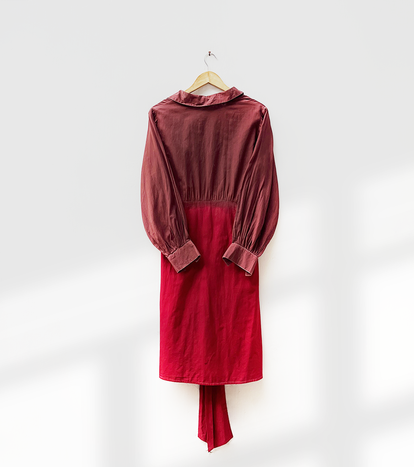Crimson Drift Shirt Dress