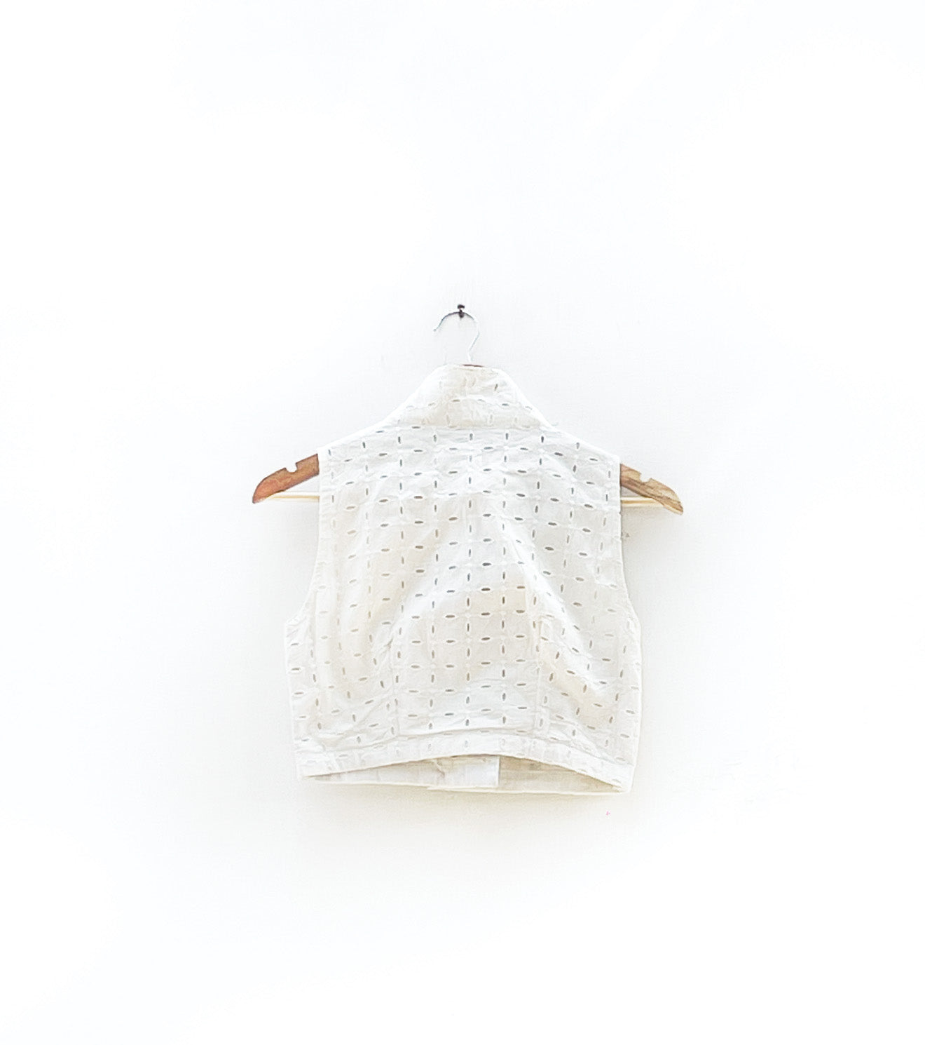 White schiffli Top