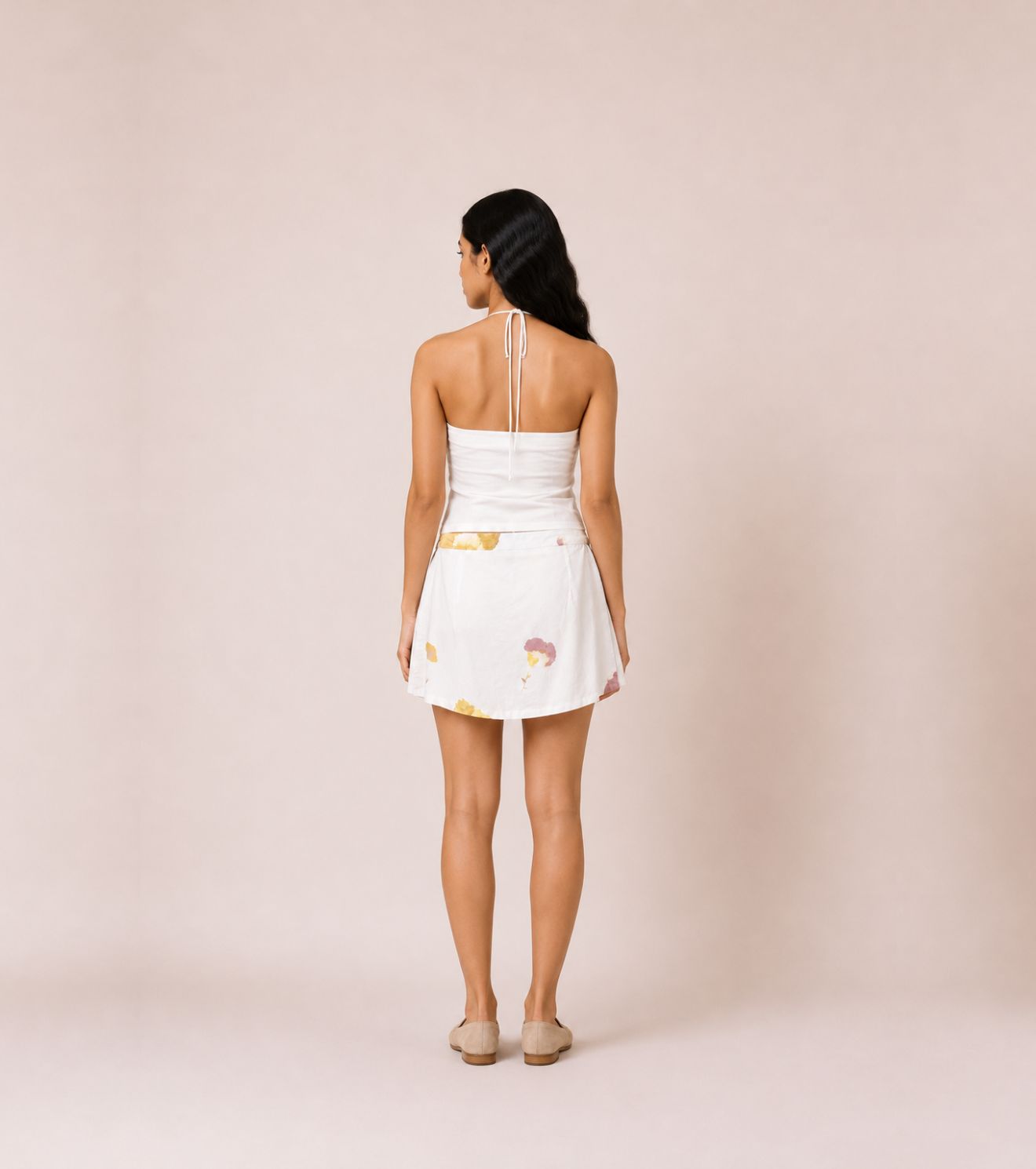 Golden Bloom Wrap Skort
