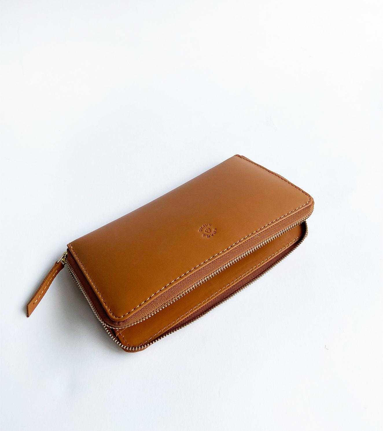 Tan chestnut wallet - Khara Kapas