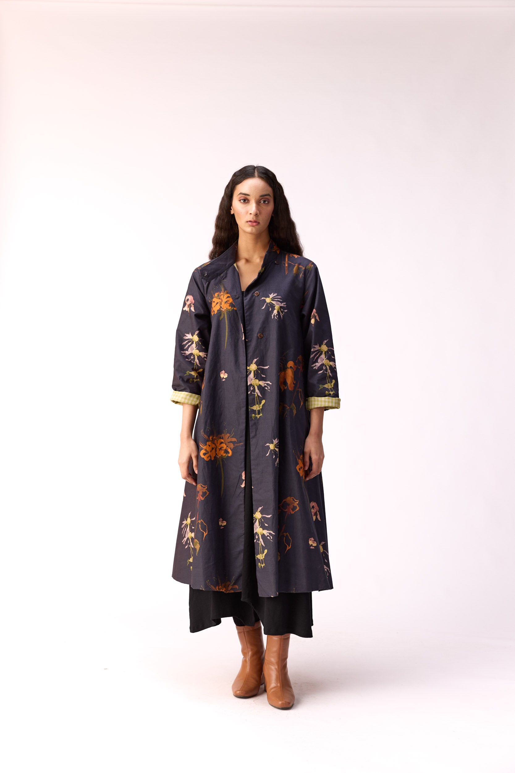 Smoky flora trench dress