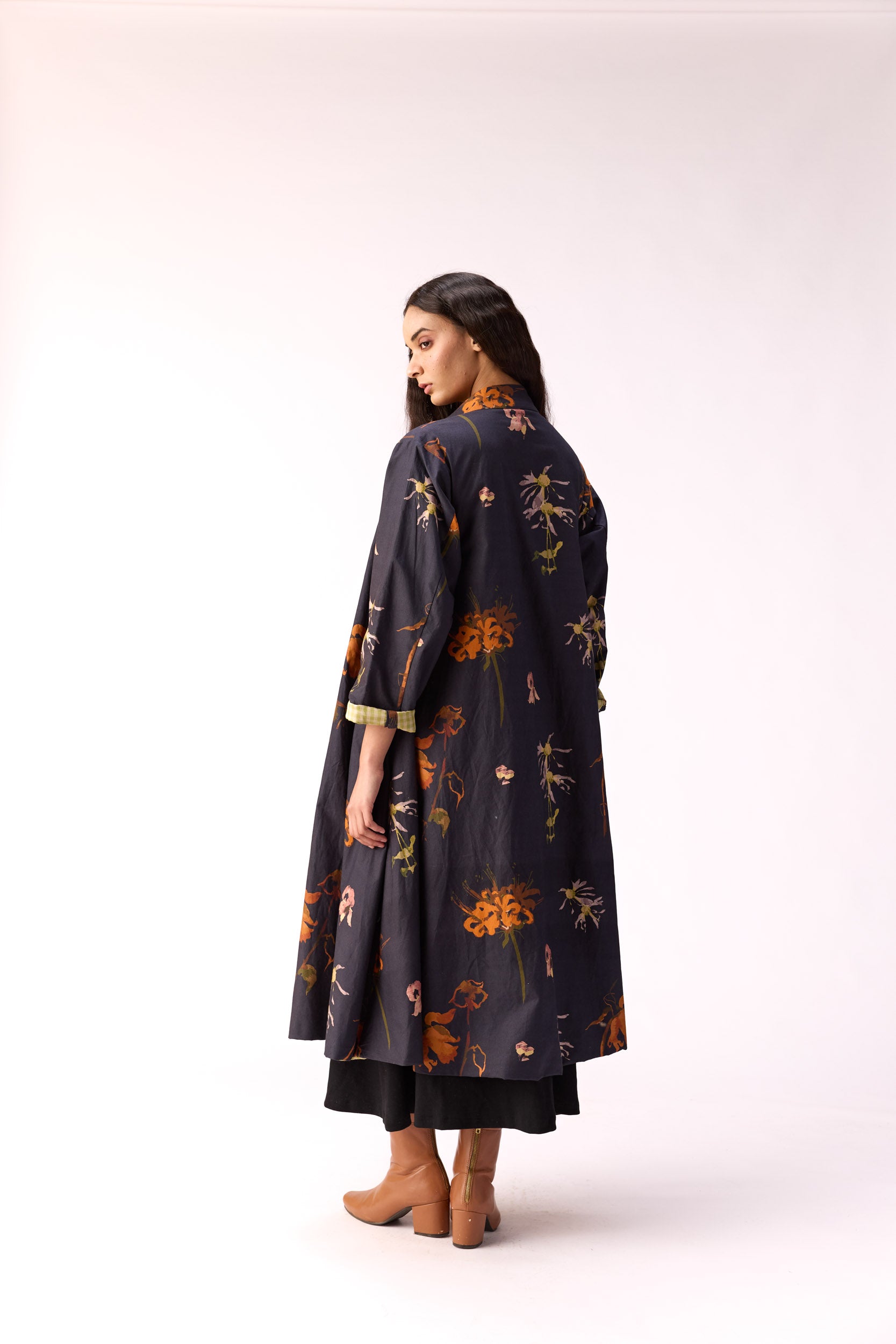 Smoky flora trench dress