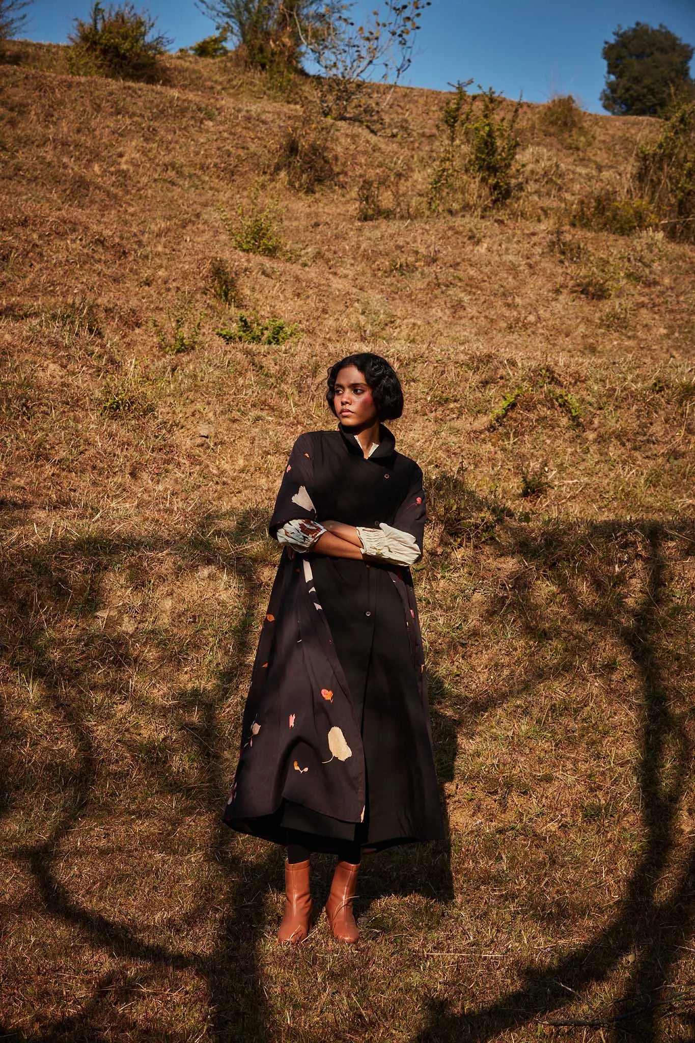 Floral Storm Trench Coat - Khara Kapas
