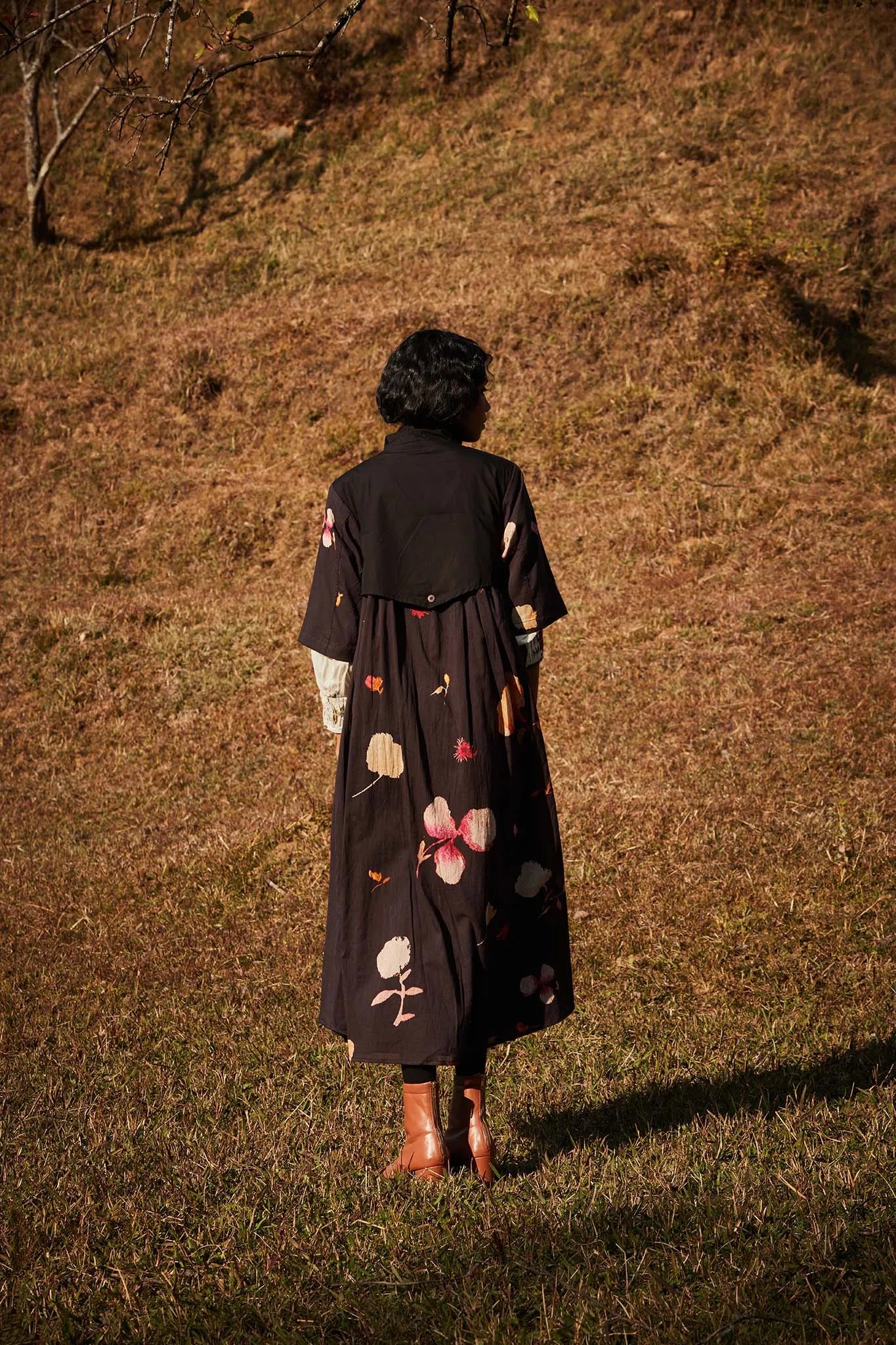 Floral Storm Trench Coat - Khara Kapas
