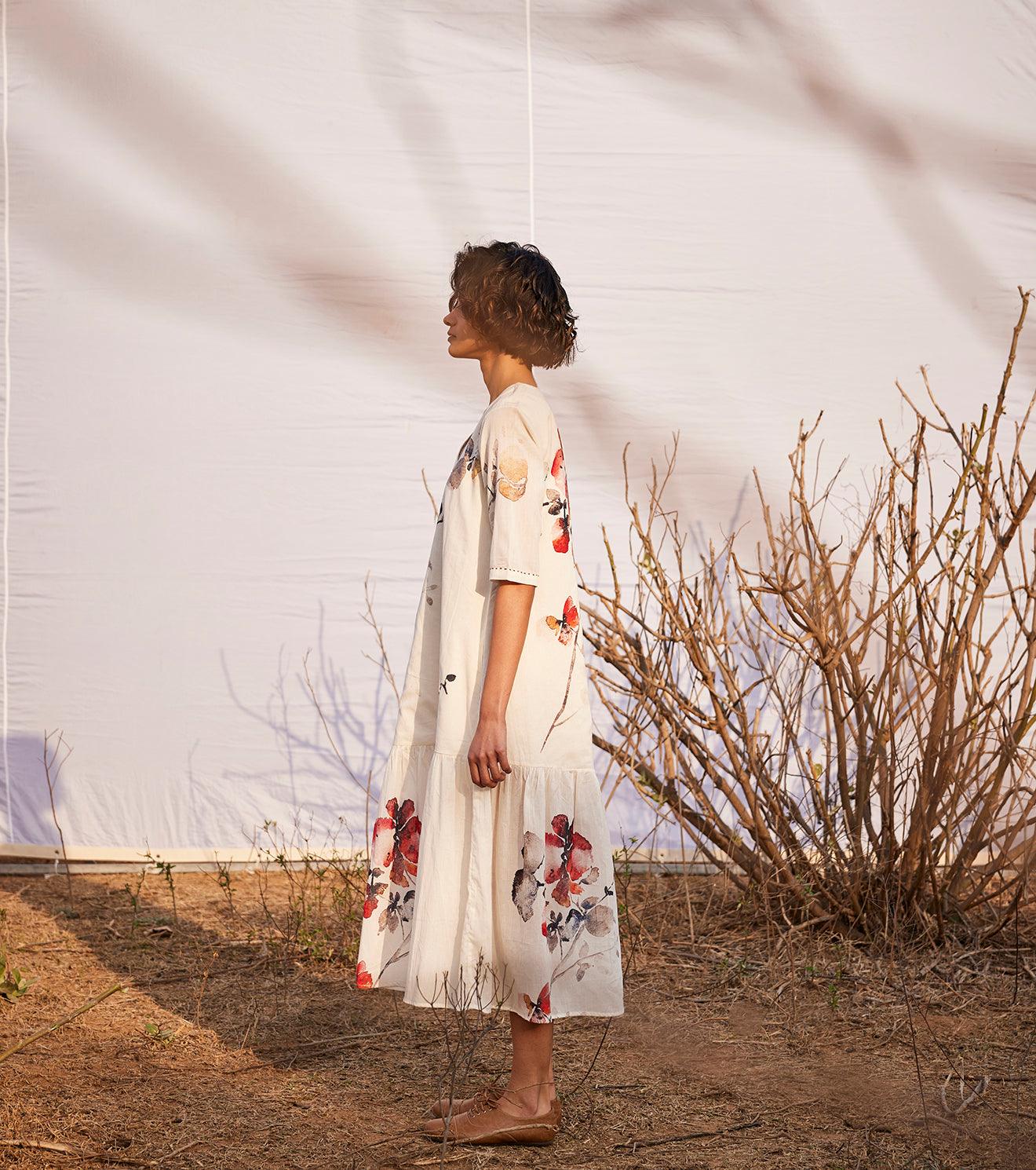 Surfinia floral midi dress - Khara Kapas