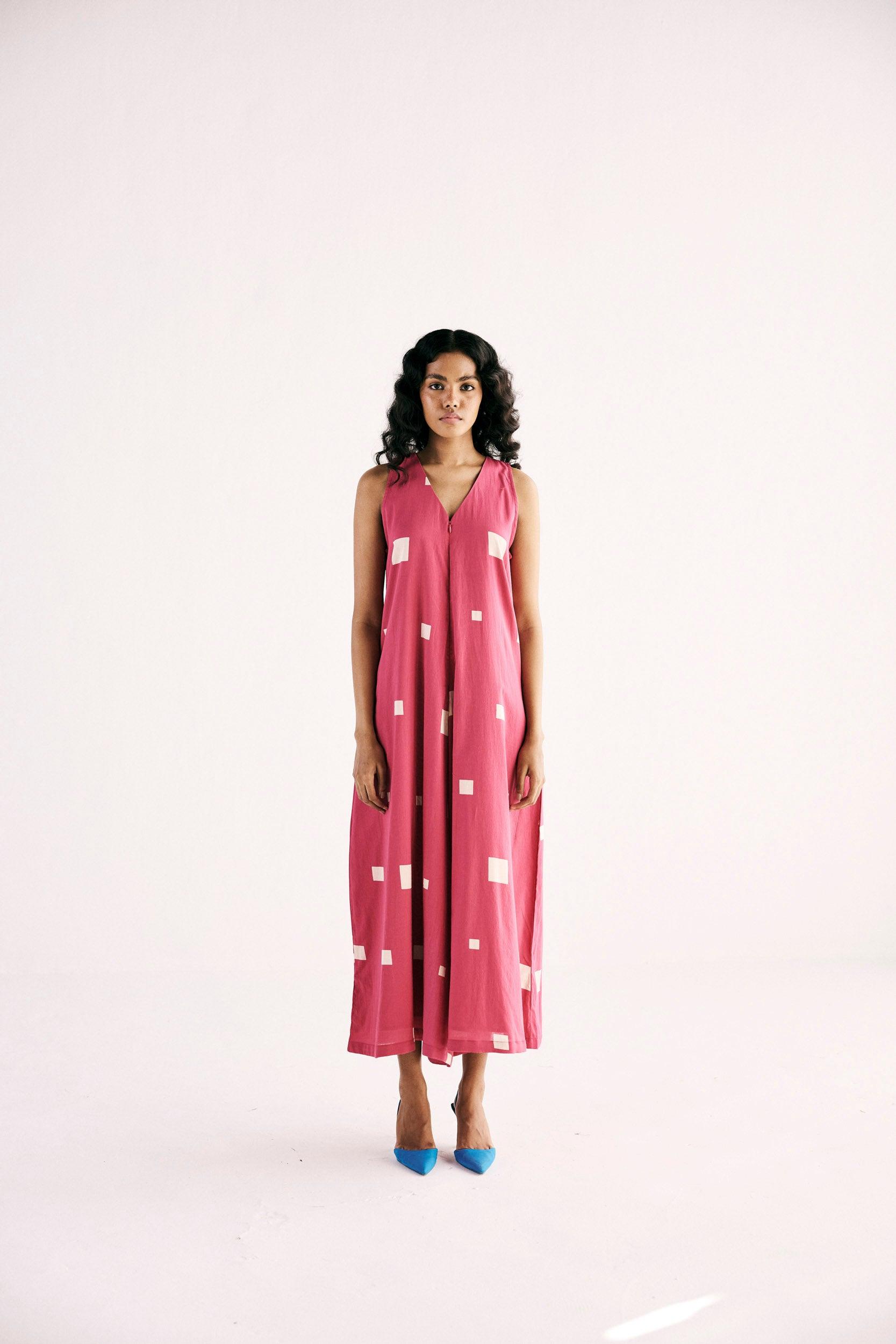 Pink Matrix Jumpsuit - Khara Kapas
