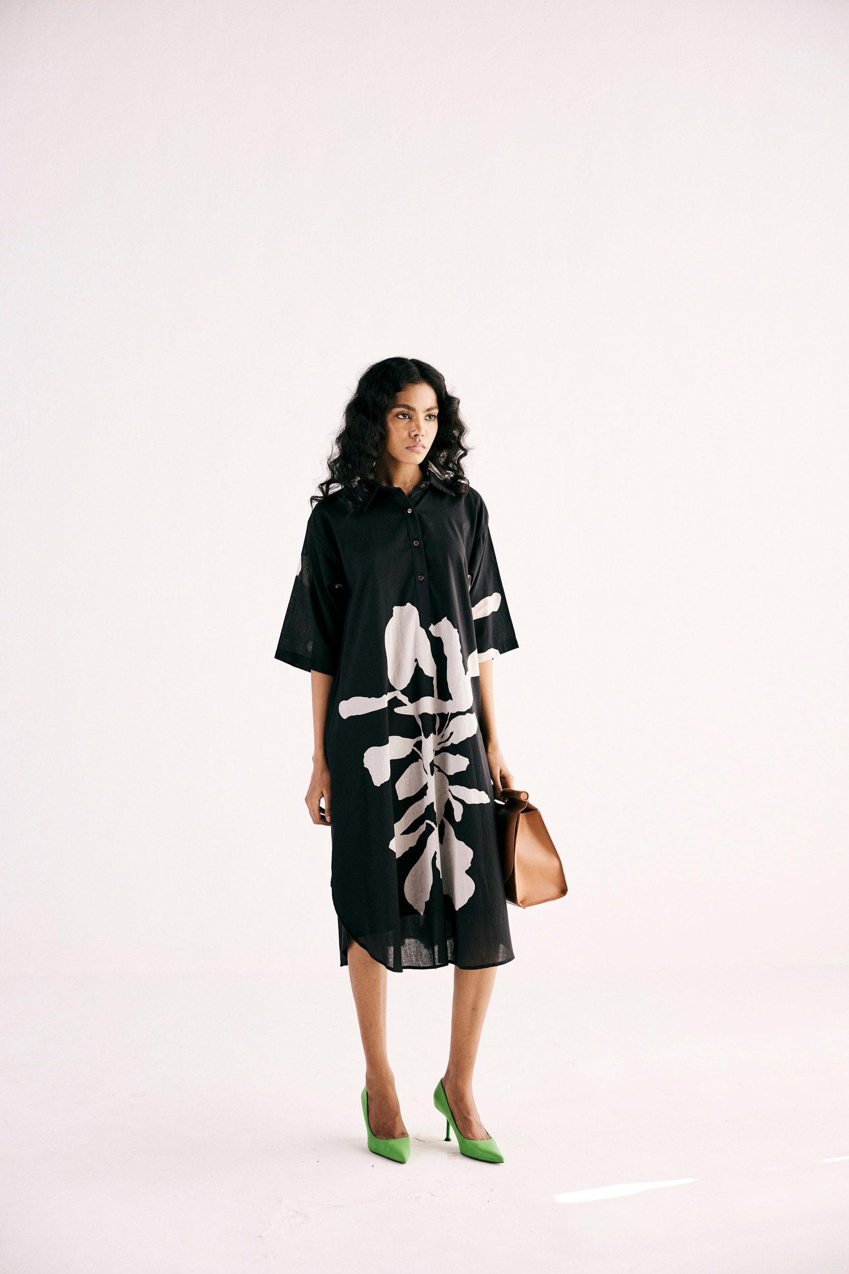 Cleo Flora Shirt Dress - Khara Kapas
