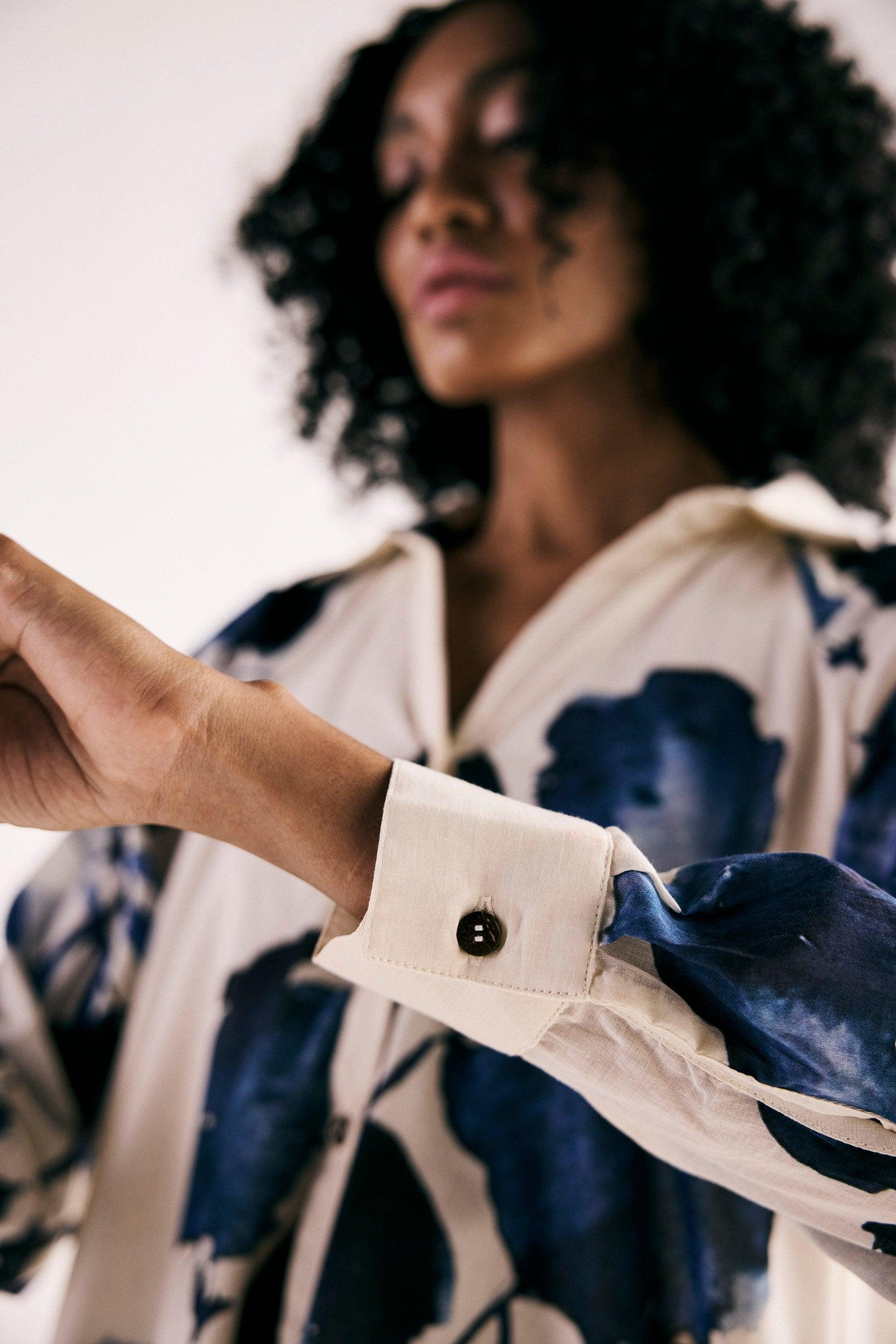 Blue orchid Shirt Dress - Khara Kapas