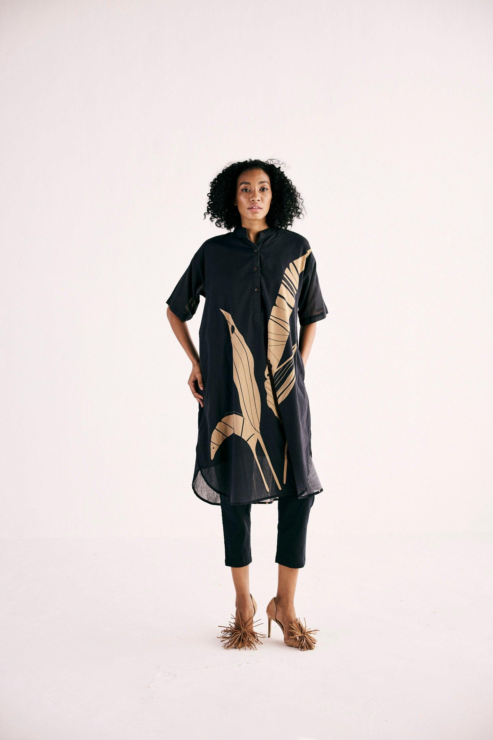 Shadow leaf Kurta set - Khara Kapas