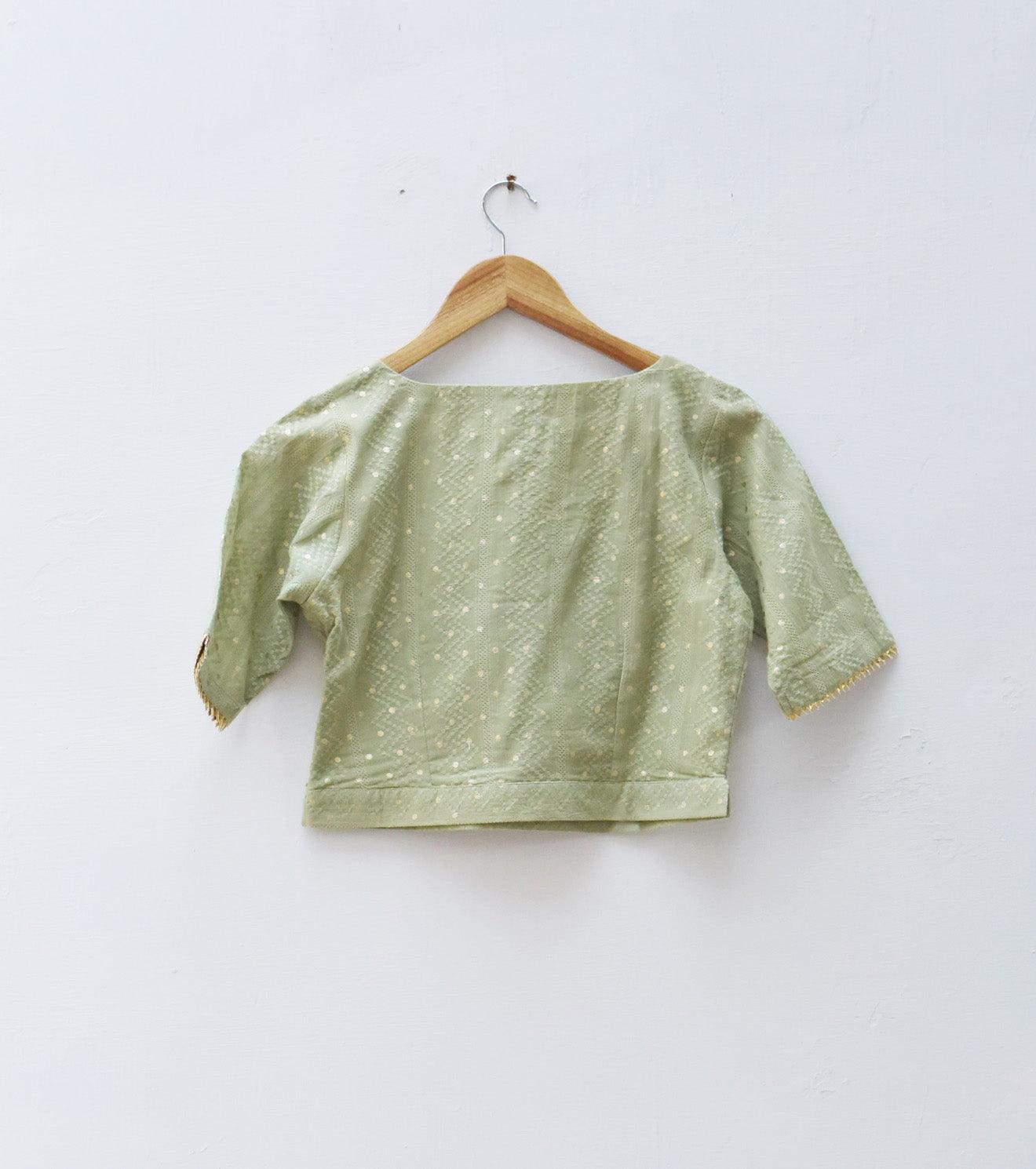 Pista green blouse - Khara Kapas