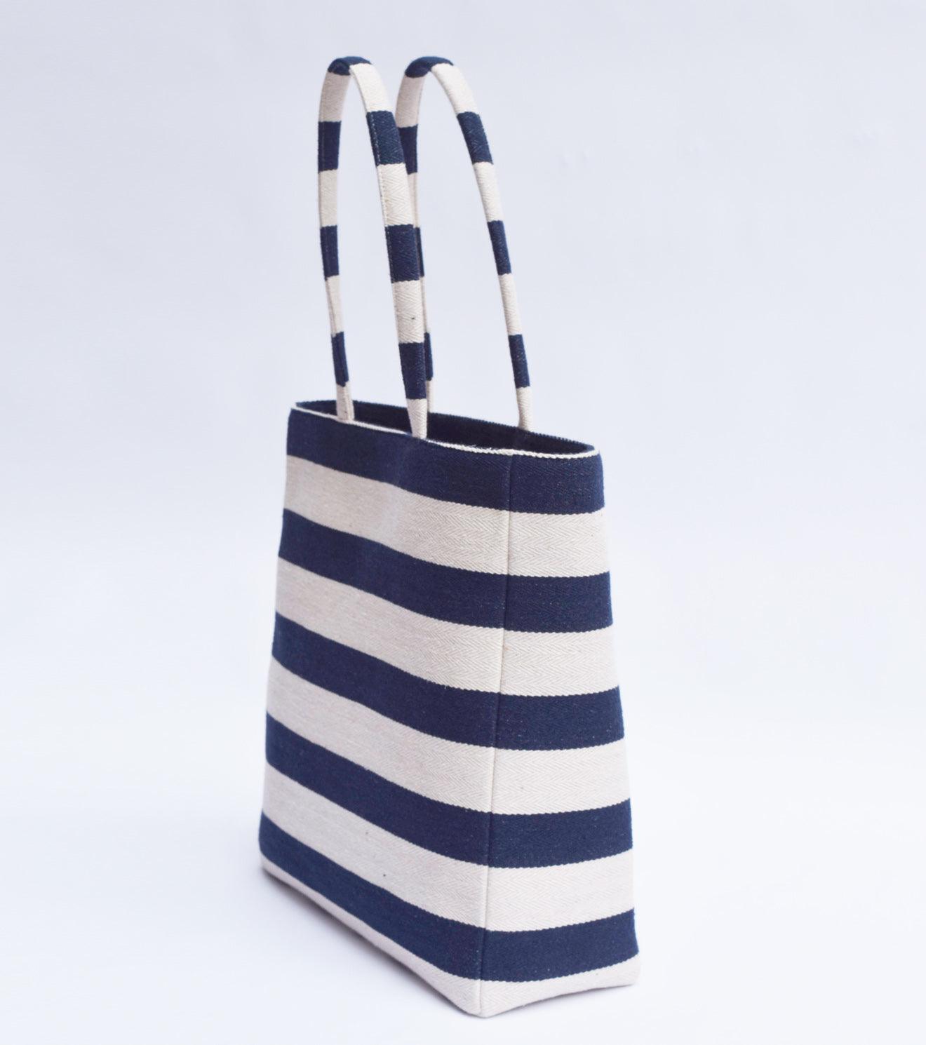 Navy Nautical tote - Khara Kapas
