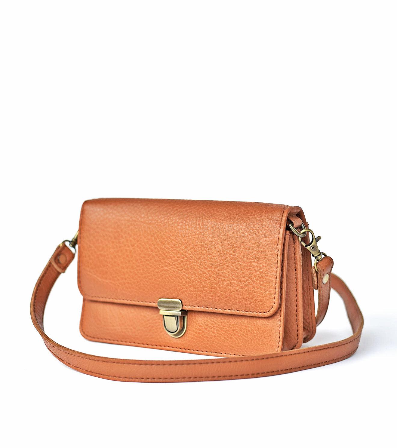 Caramel crossbody wallet - Khara Kapas