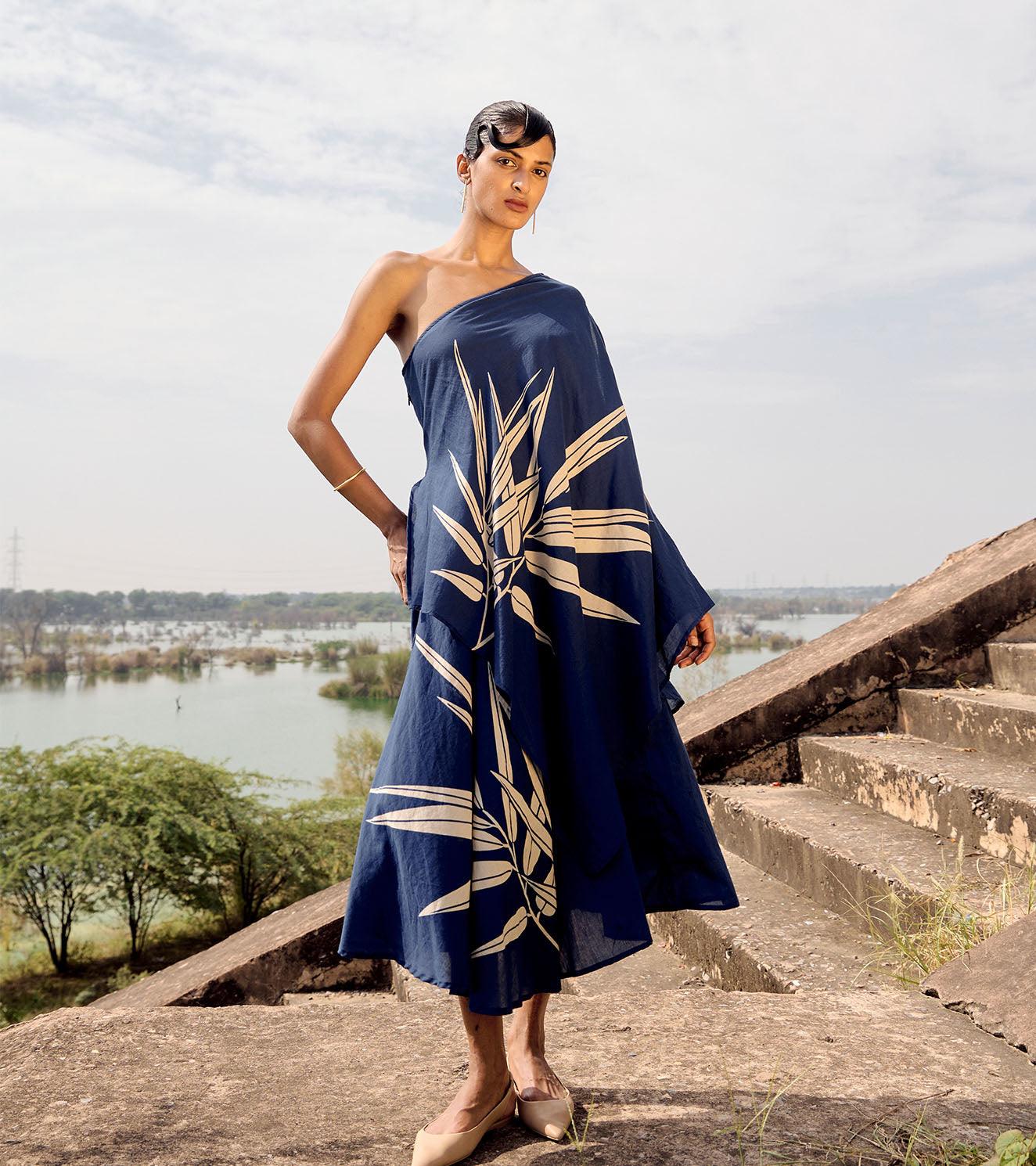 Spinetail one shoulder dress - Khara Kapas