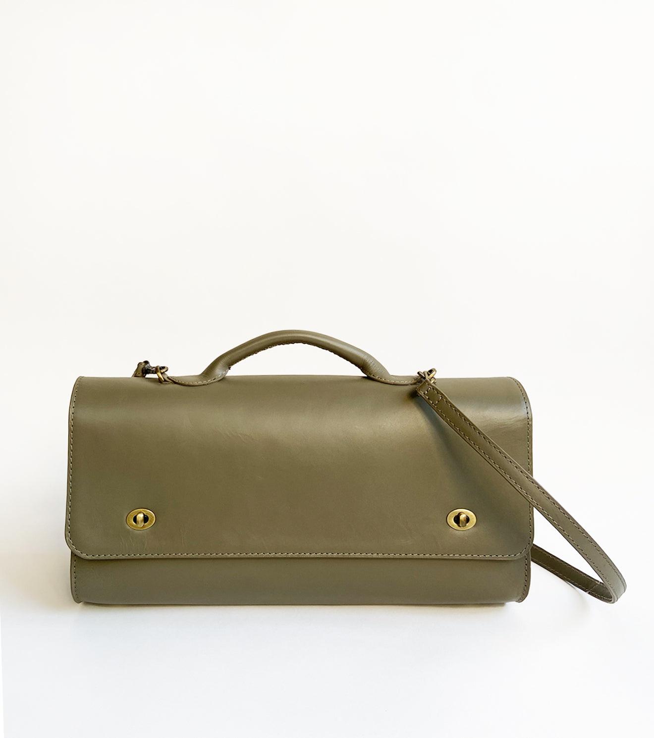 Olive messenger bag - Khara Kapas