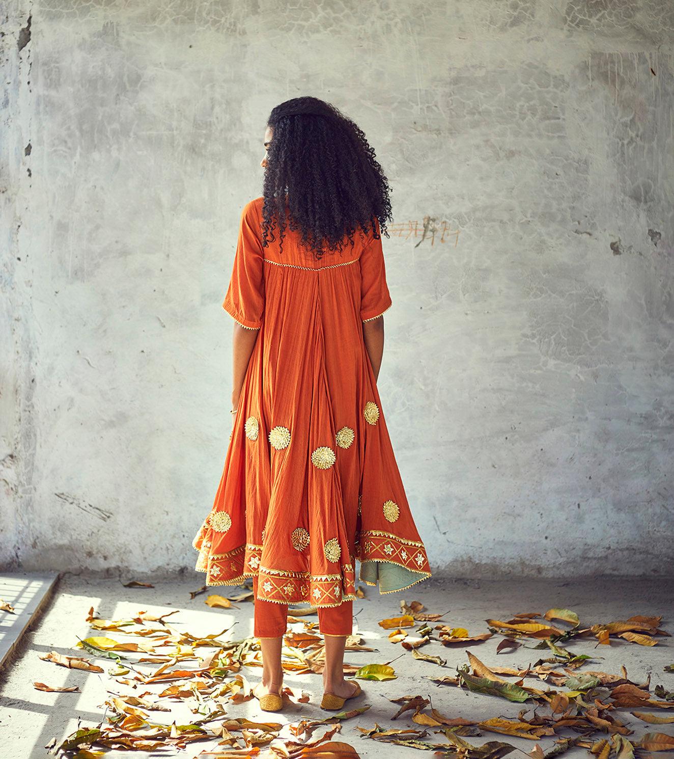 Narangi Poshak Set - Khara Kapas
