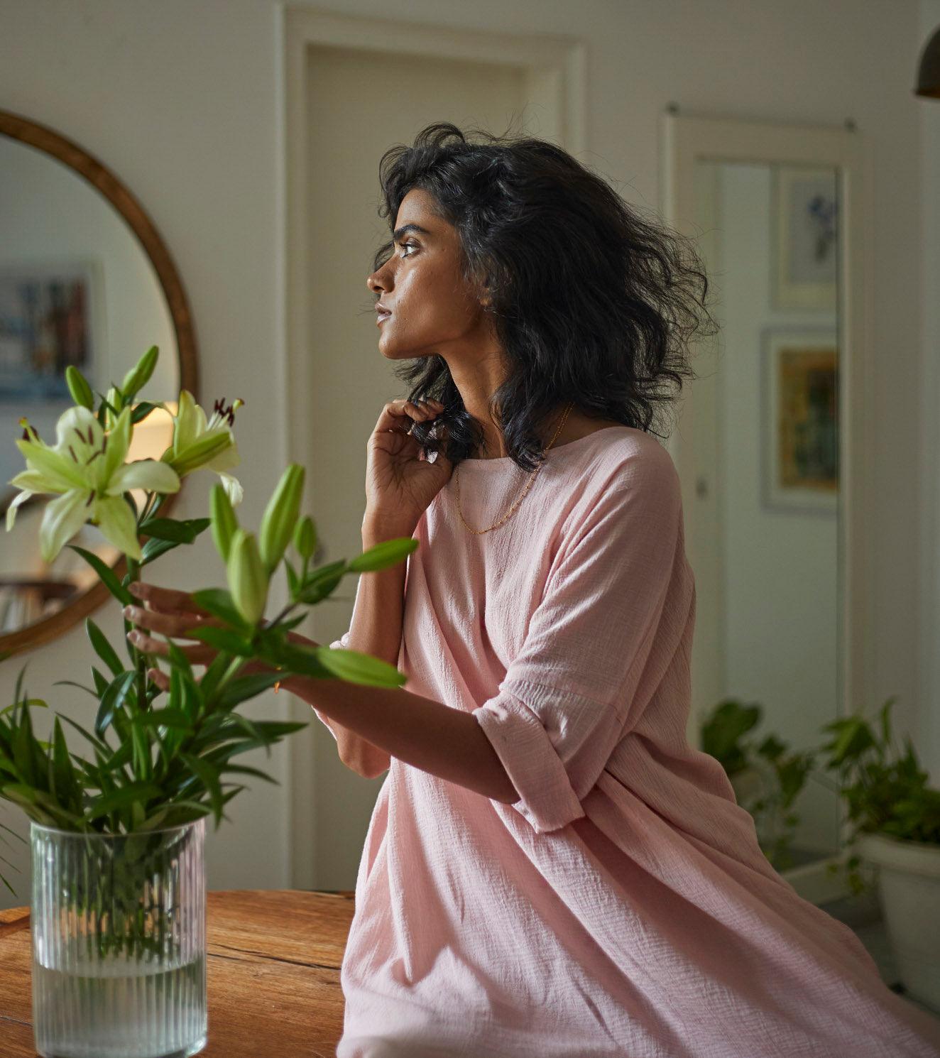 French rose kaftan - Khara Kapas