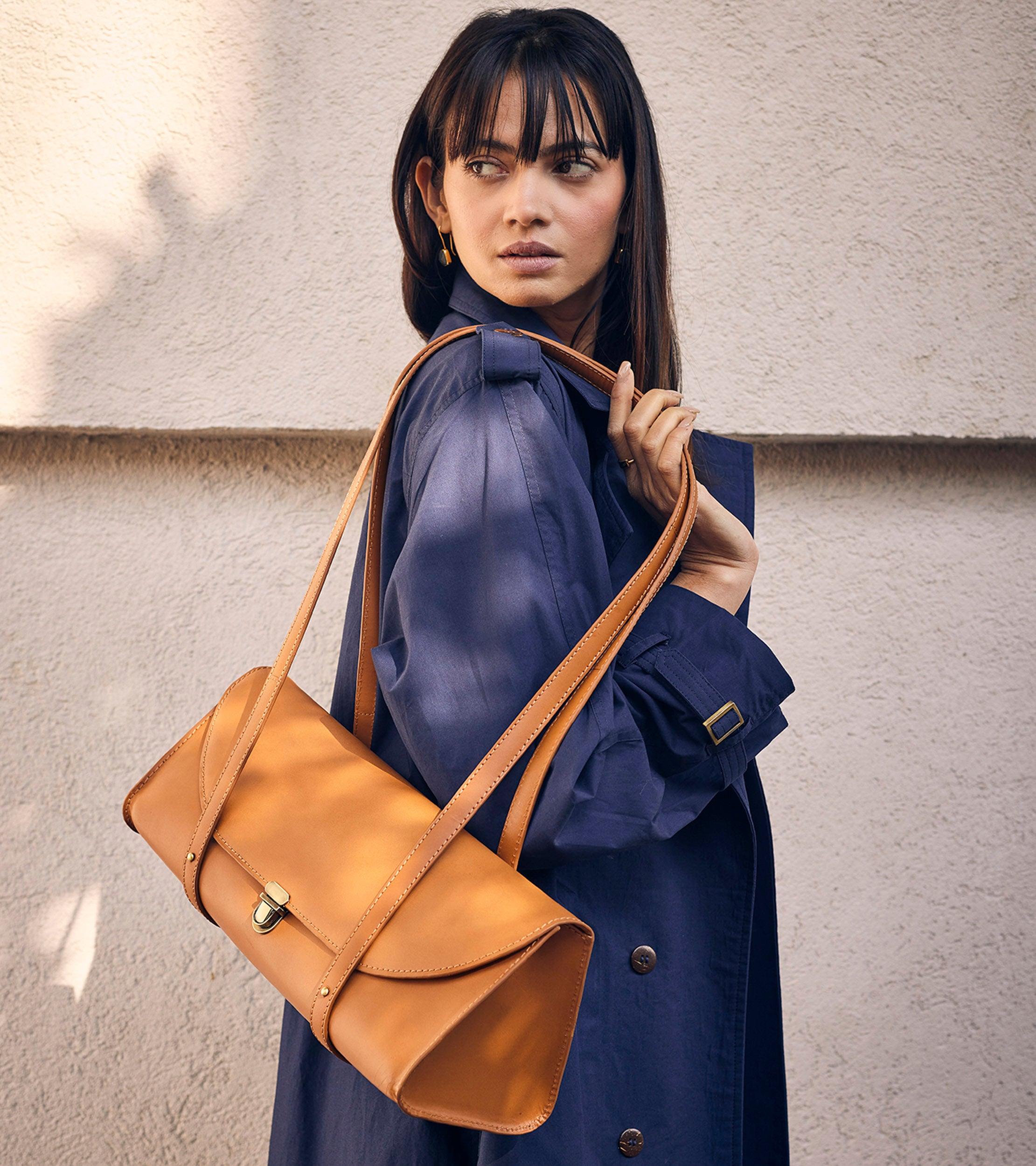Chestnut cylinder bag - Khara Kapas