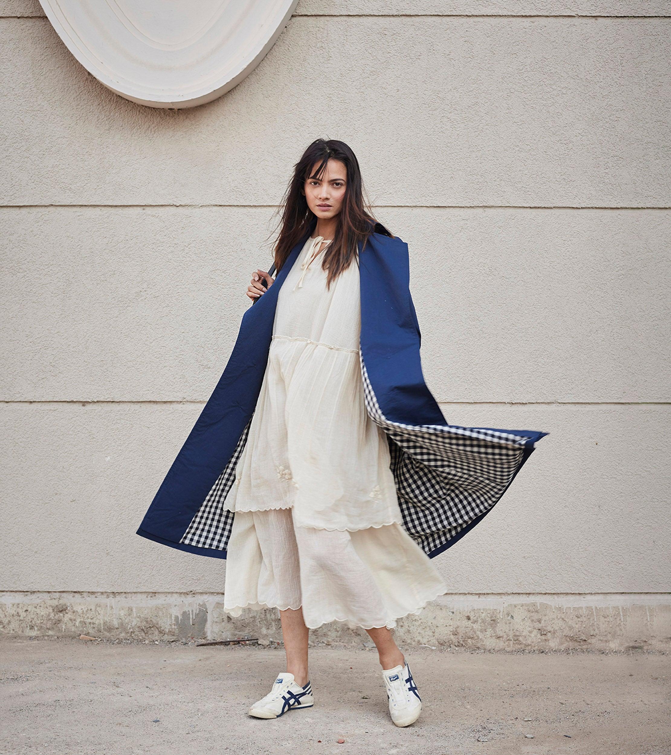 Blue Sage Trench Coat - Khara Kapas