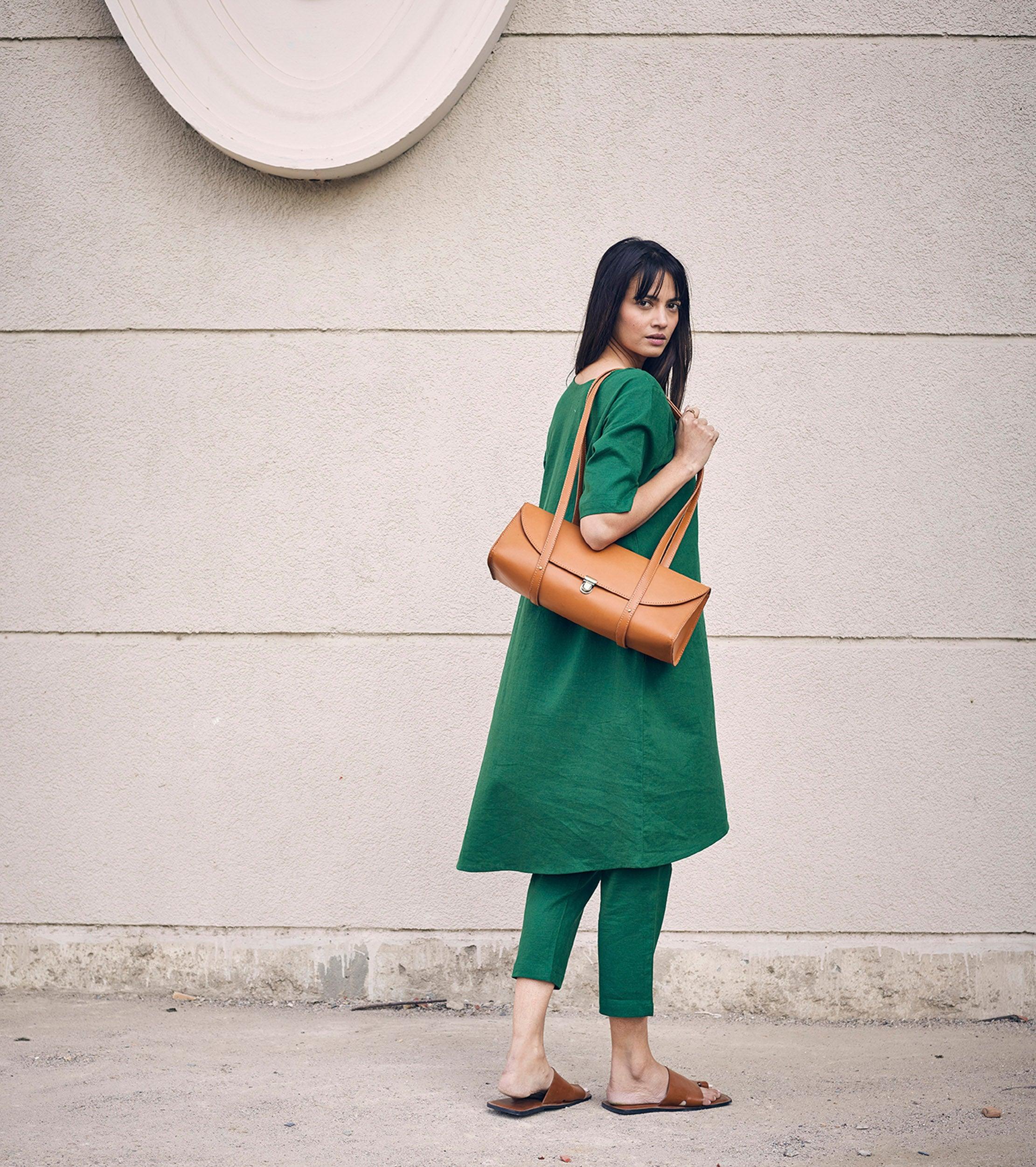 Chestnut cylinder bag - Khara Kapas