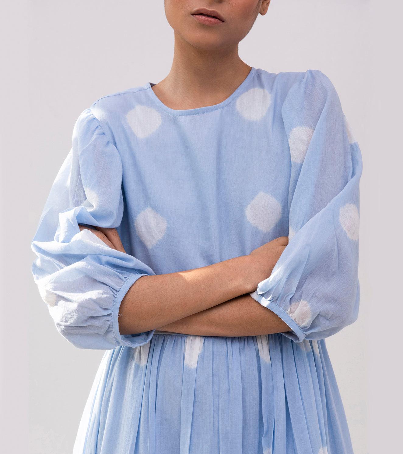 Blue Poppy Shibori Dress - Khara Kapas