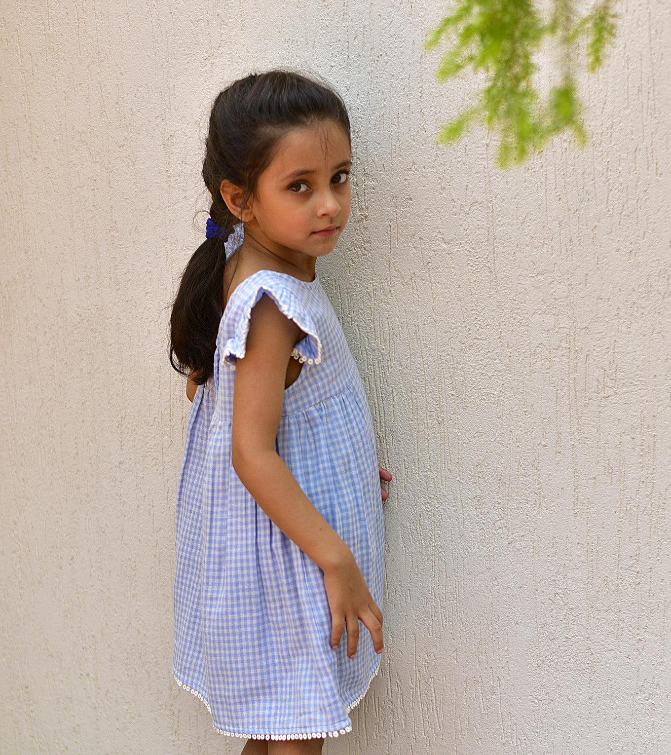 Baby Blue Frock - Khara Kapas