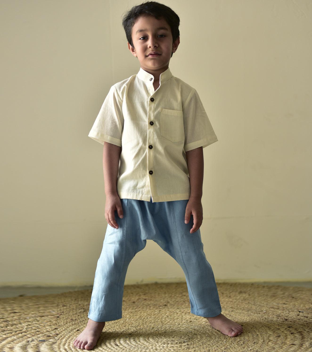 Windy Blue Drop crotch pants - Khara Kapas