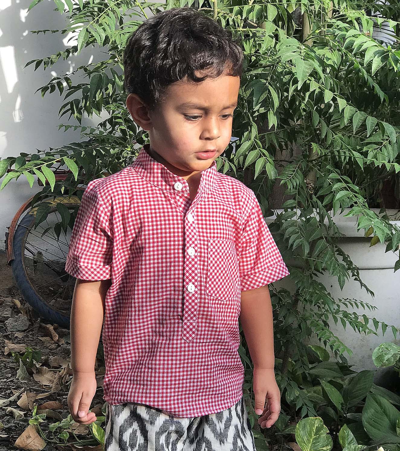 Red Chequered Shirt - Khara Kapas
