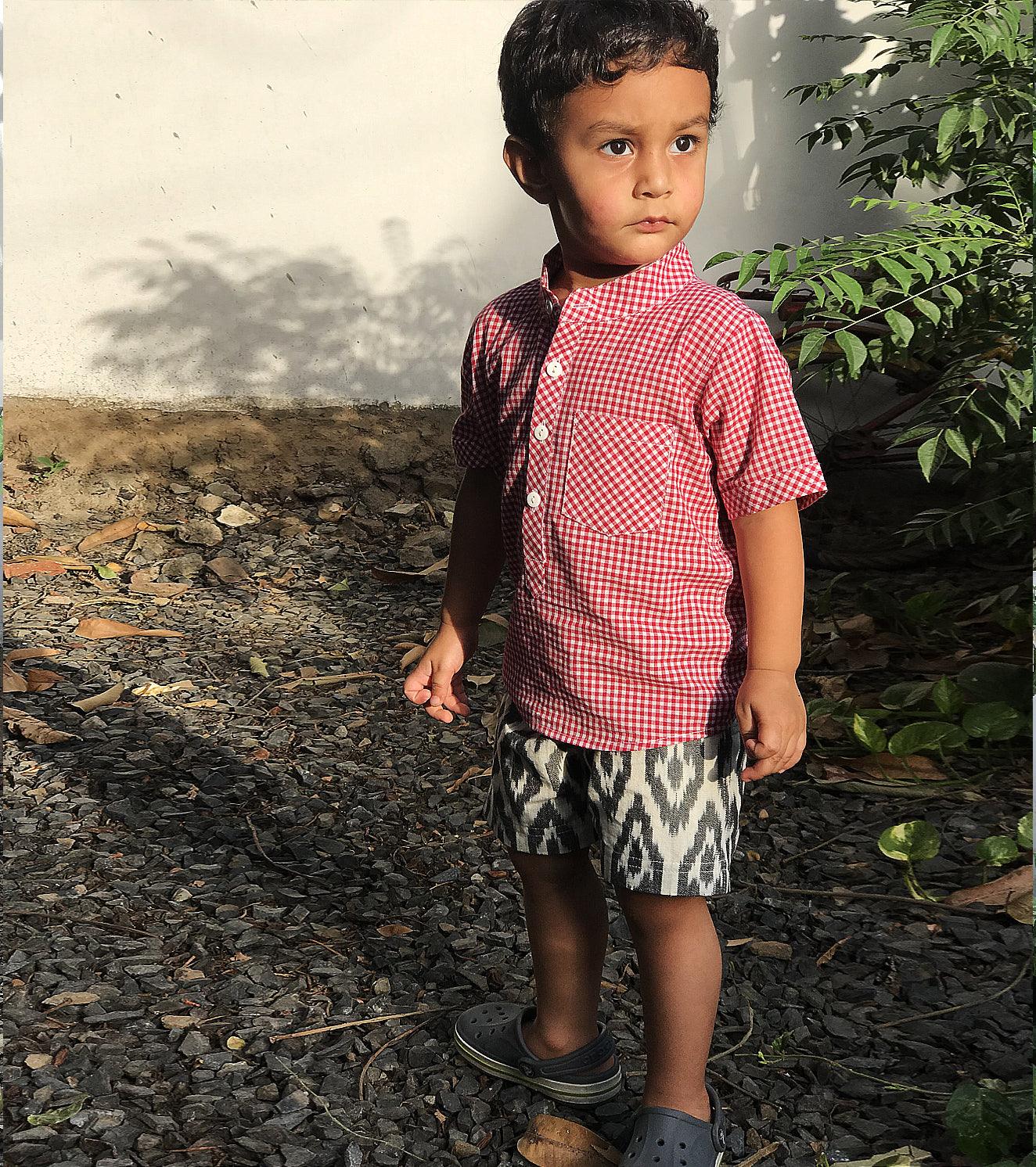 Red Chequered Shirt - Khara Kapas