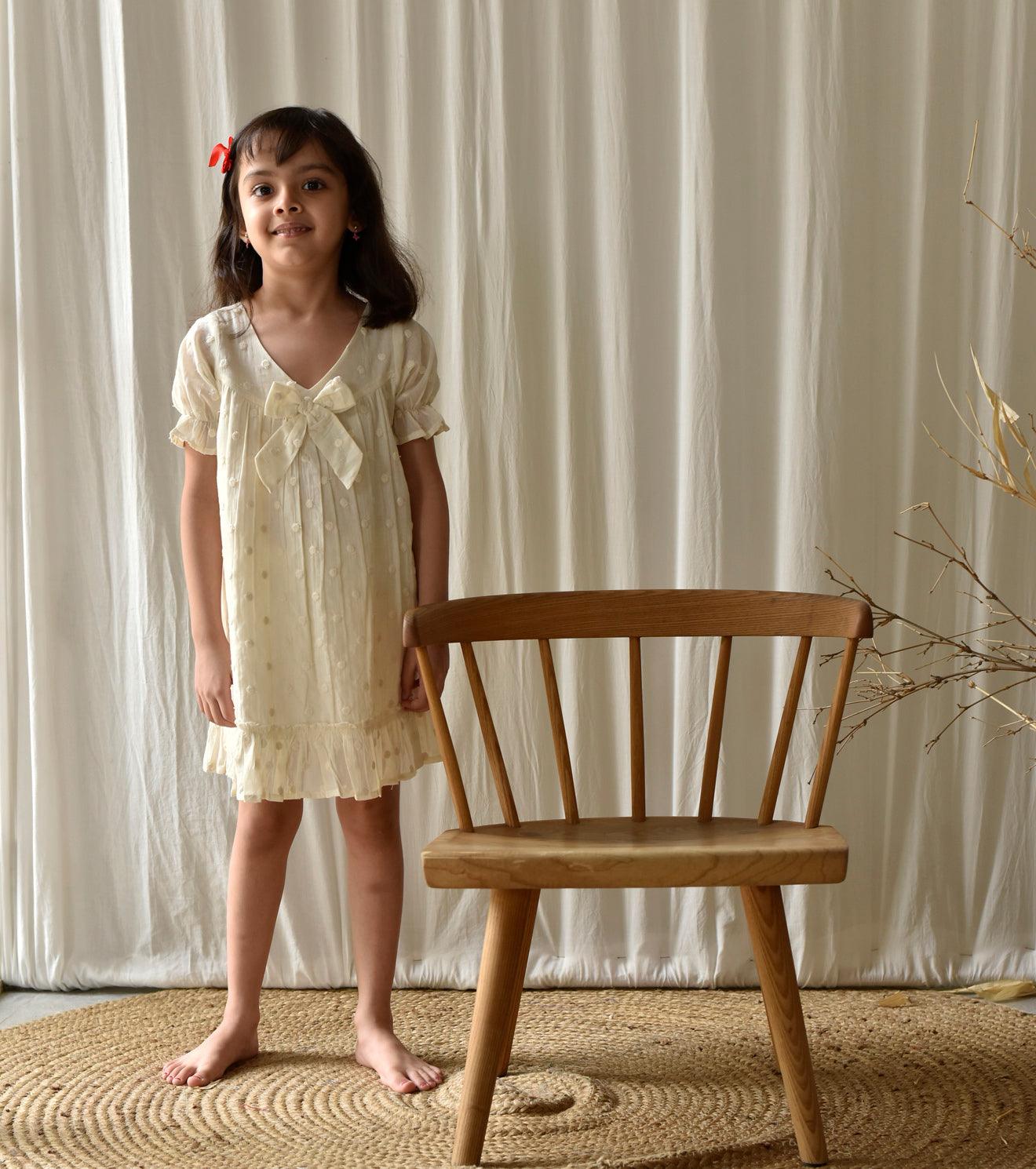 White ash frock - Khara Kapas