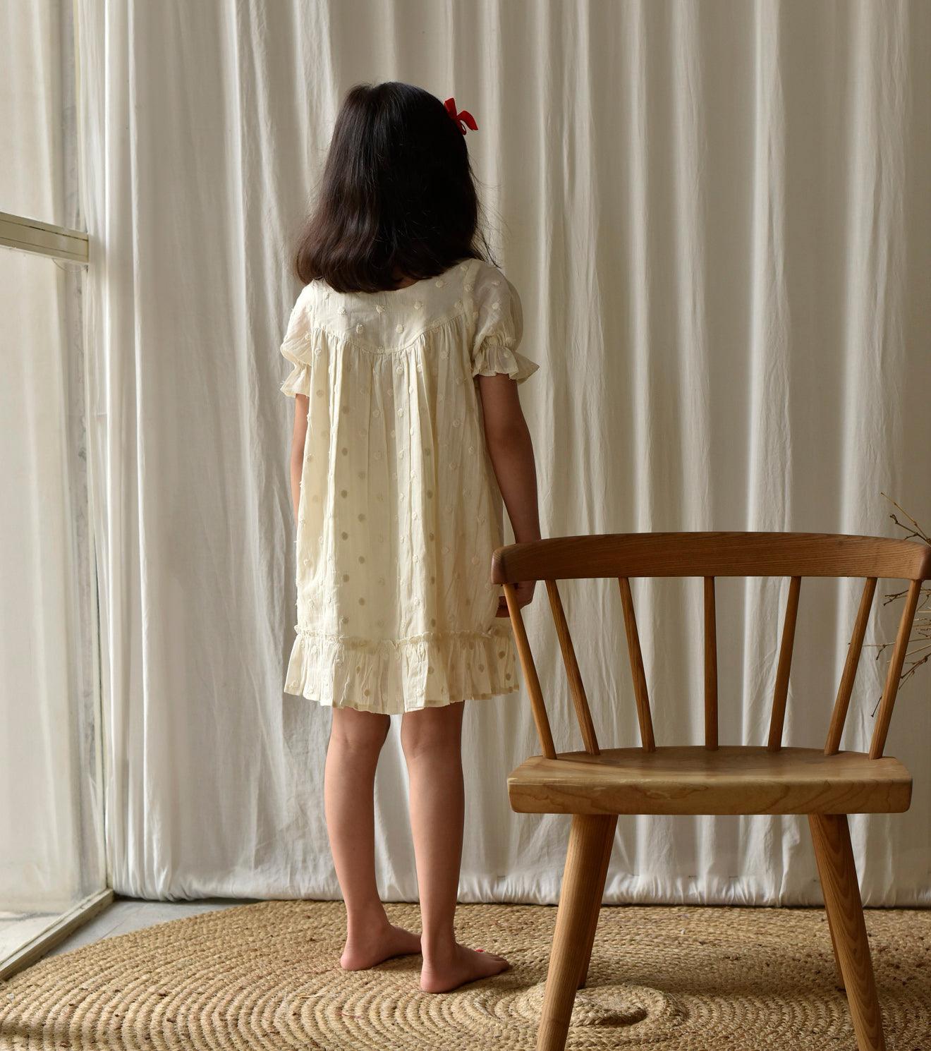White ash frock - Khara Kapas