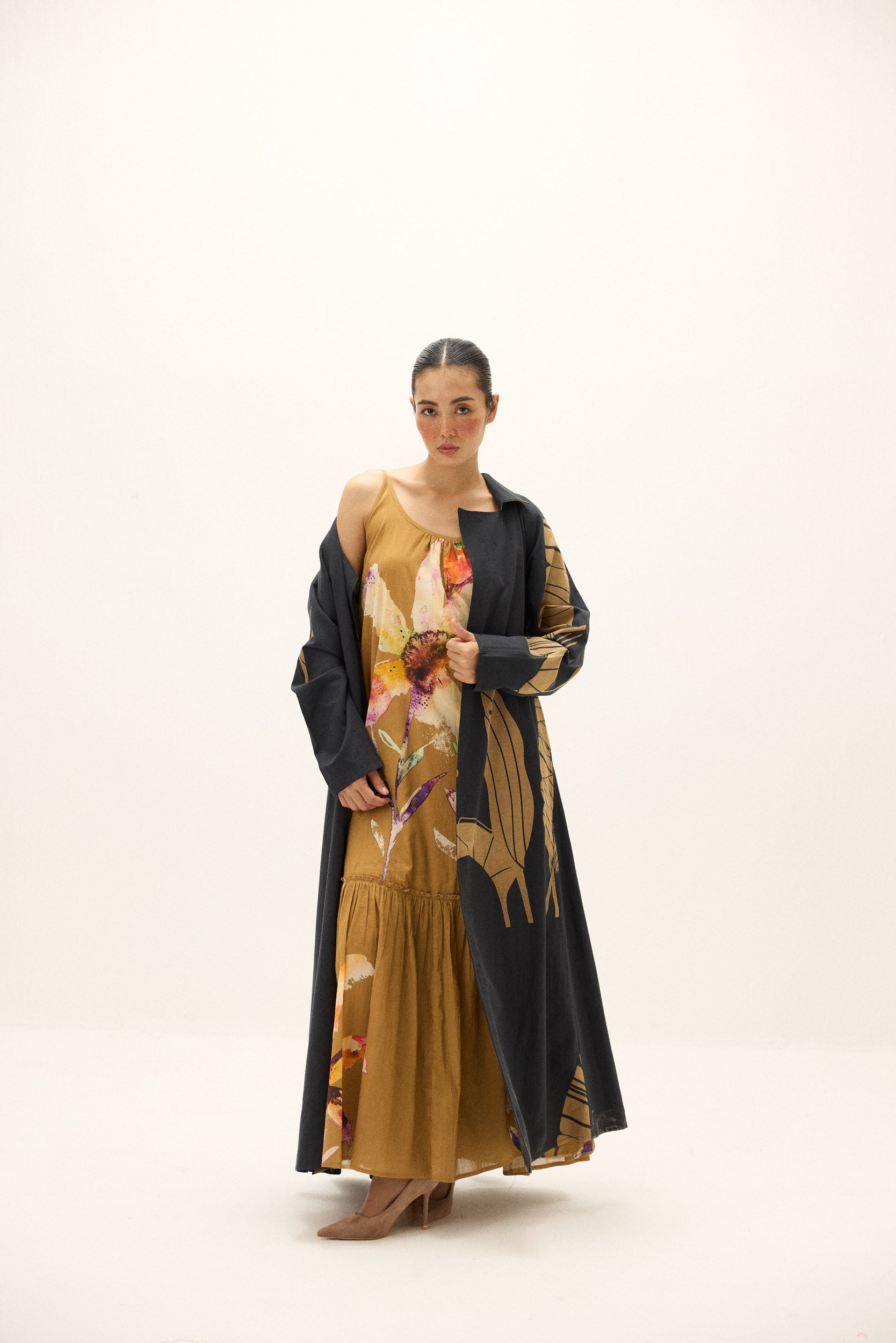 Midnight Leaf Trench Coat