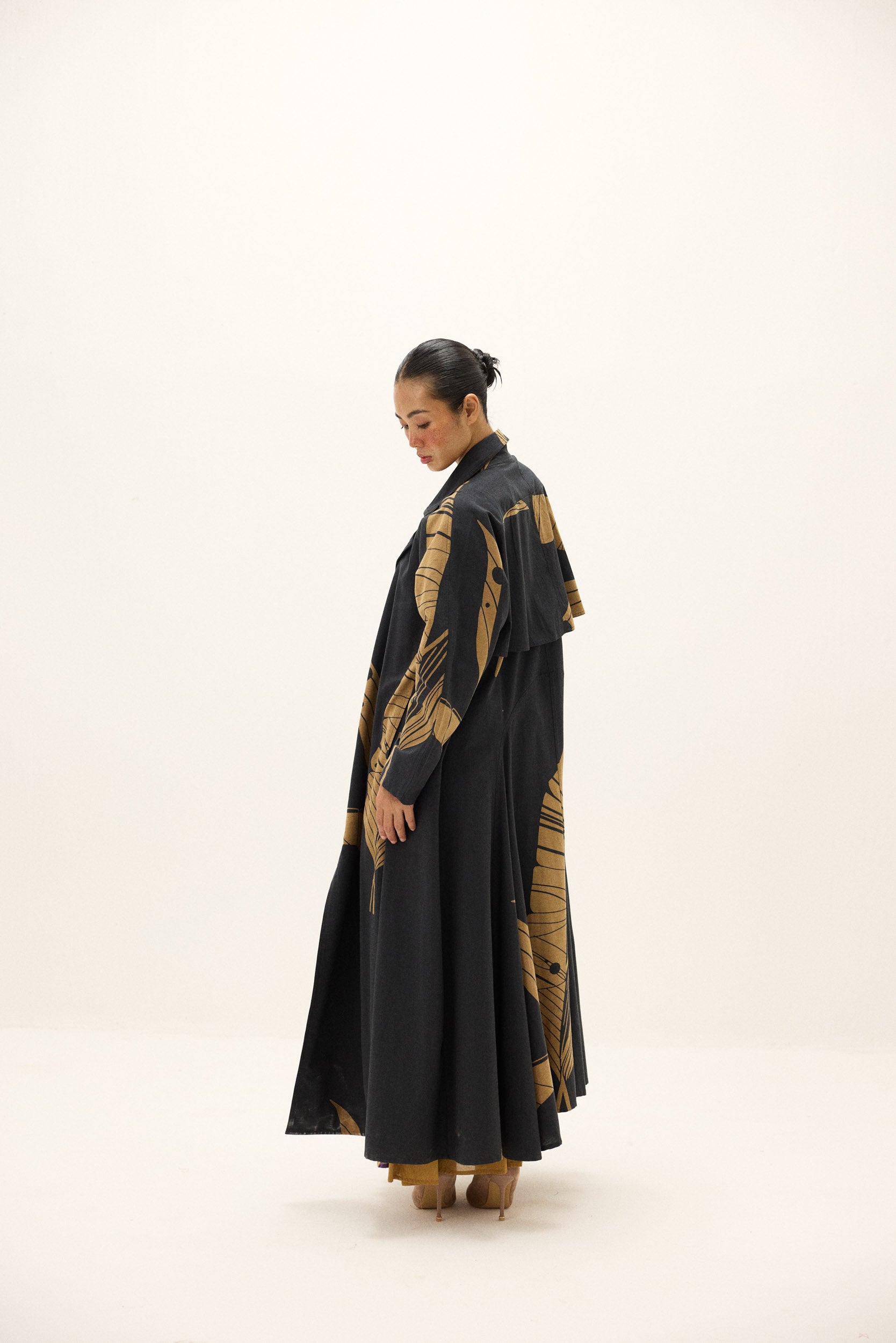Midnight Leaf Trench Coat