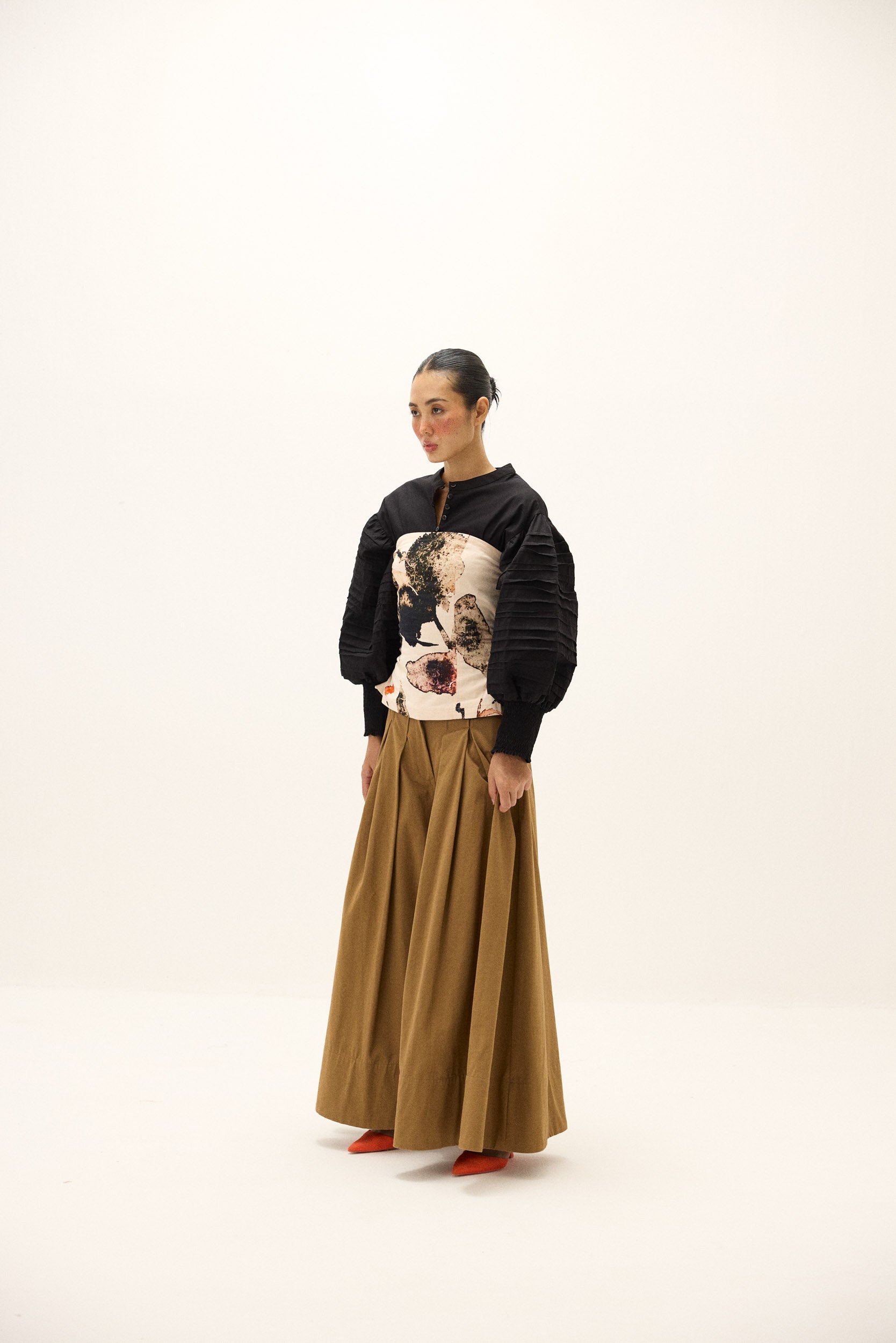 Rust leaf corset top