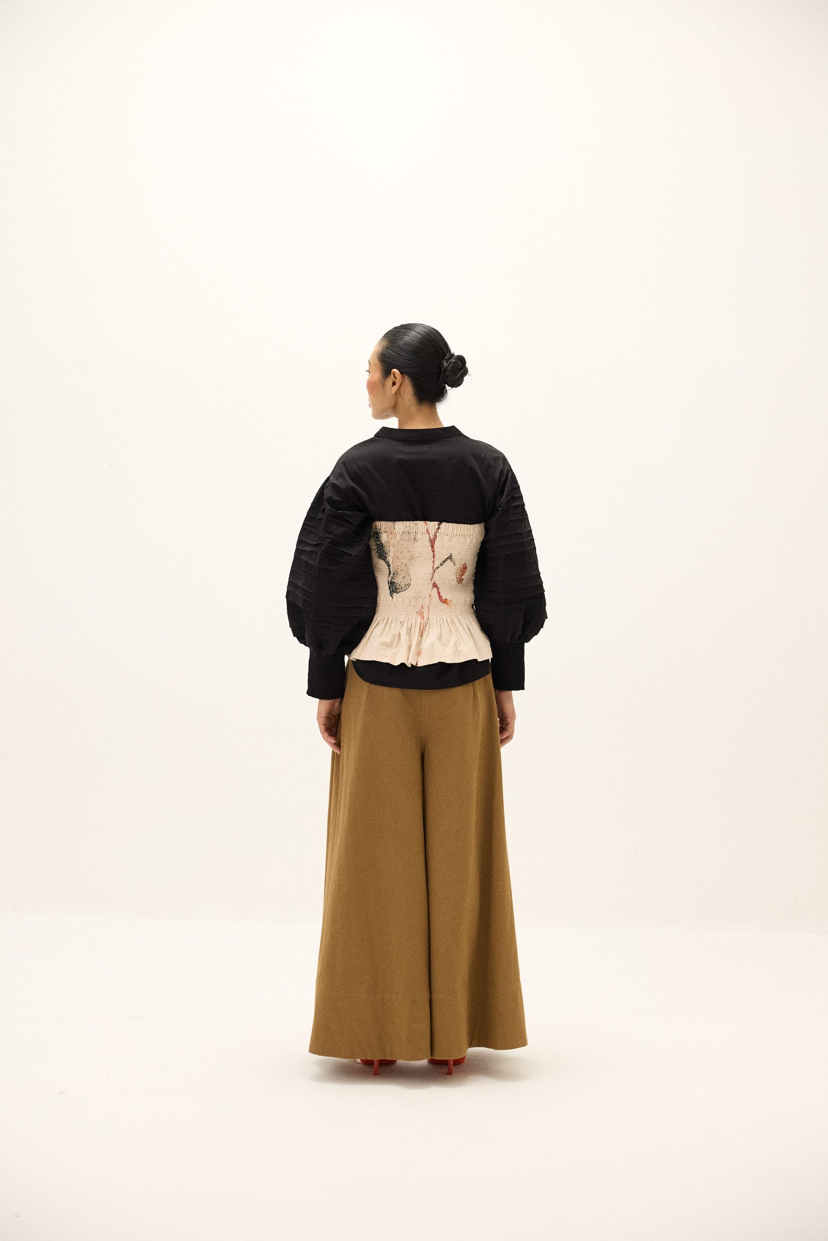 Rust leaf corset top