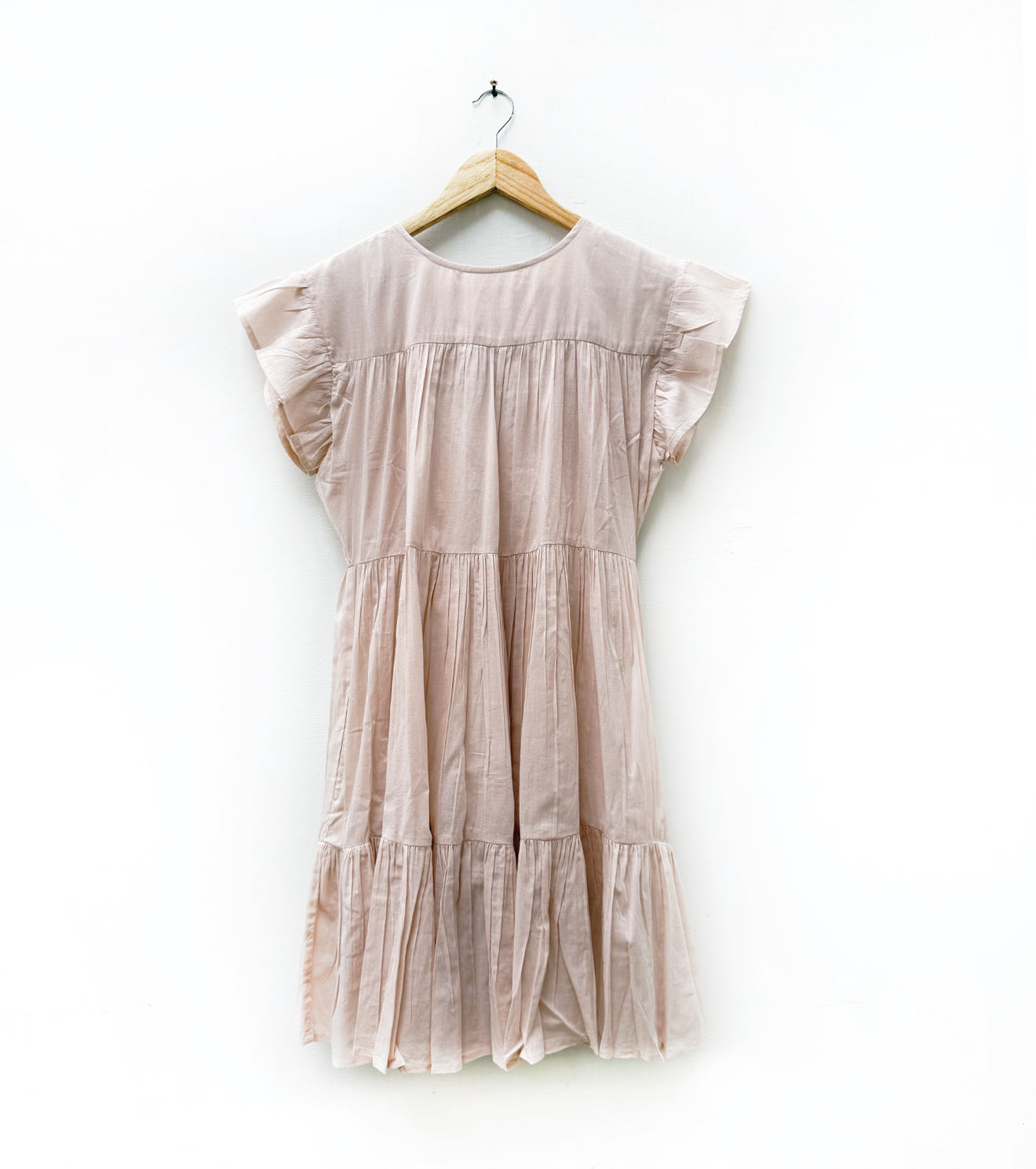 Powder pink tiered dress