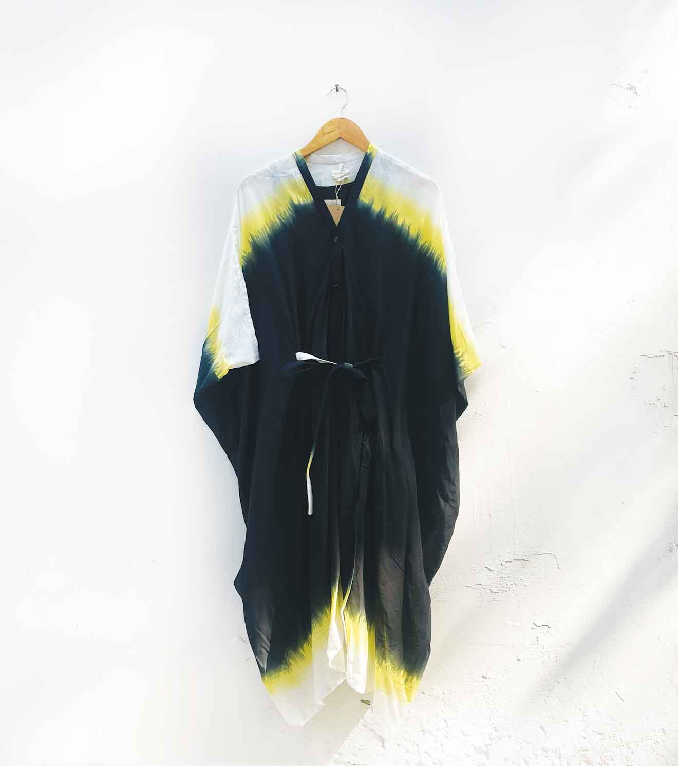 Lime and Black Kaftaan dress