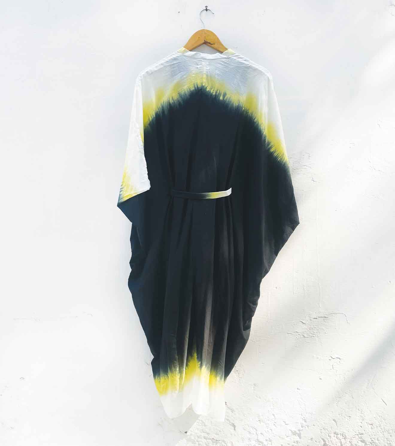 Lime and Black Kaftaan dress