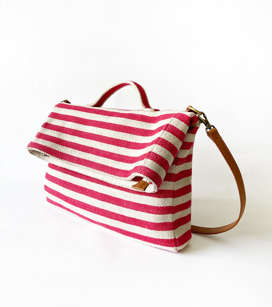 Red nautical sling bag
