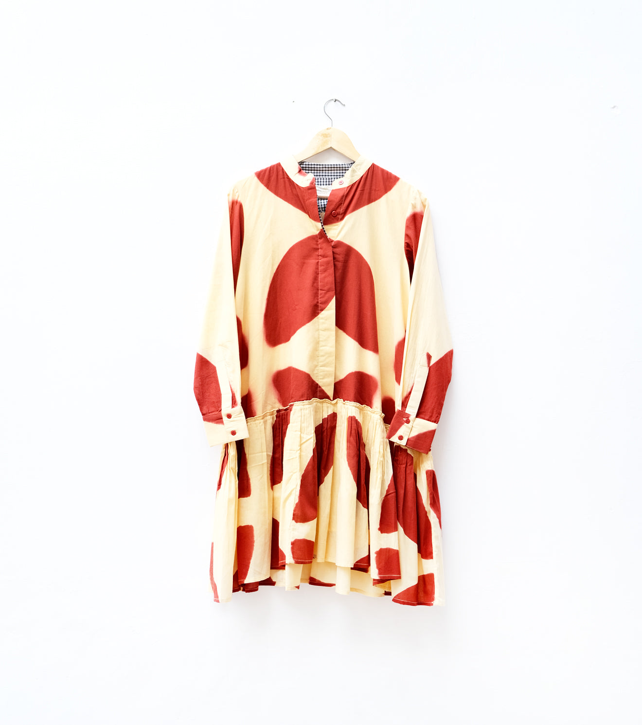 Red Ripple Flared Dress