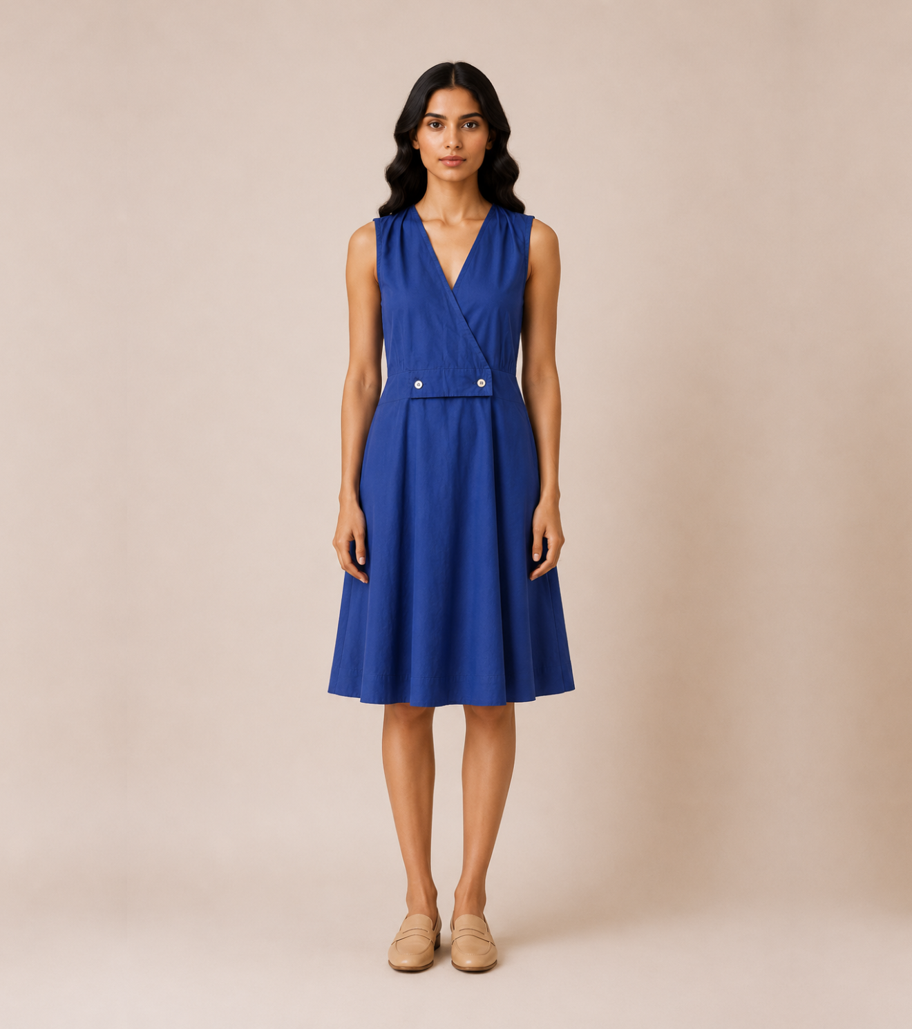 Sapphire poplin dress
