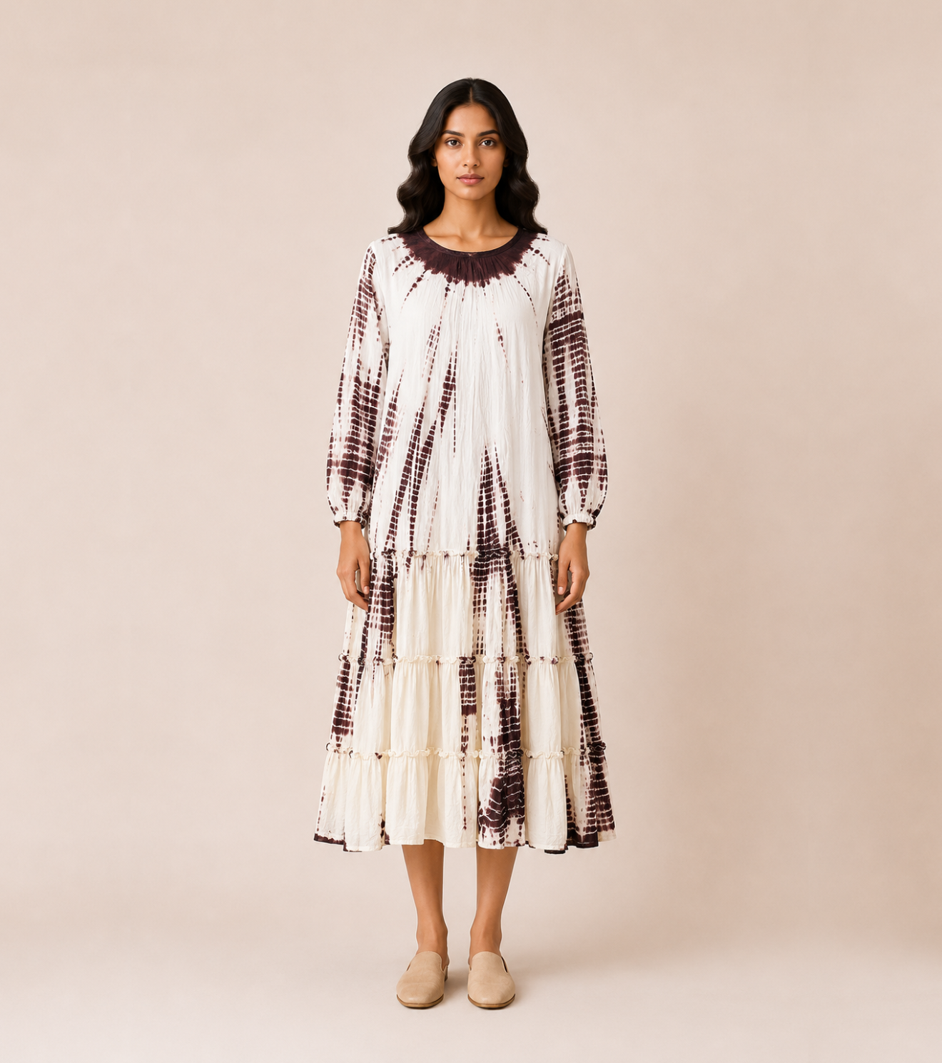 Cocoa Cream Spiral Dress