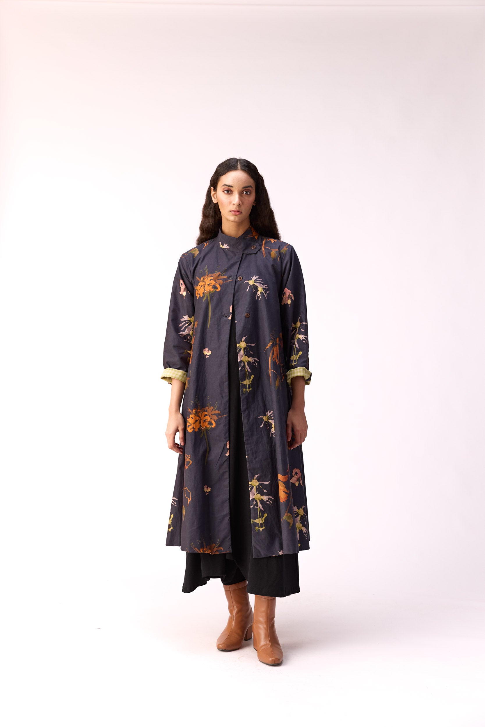 Smoky flora trench dress