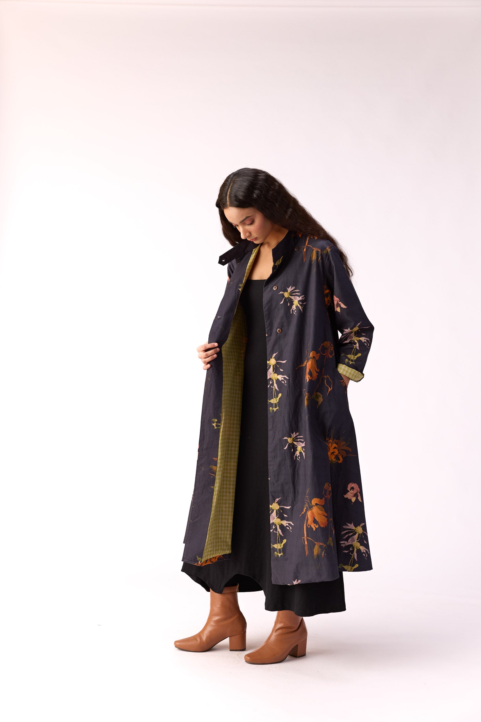 Smoky flora trench dress