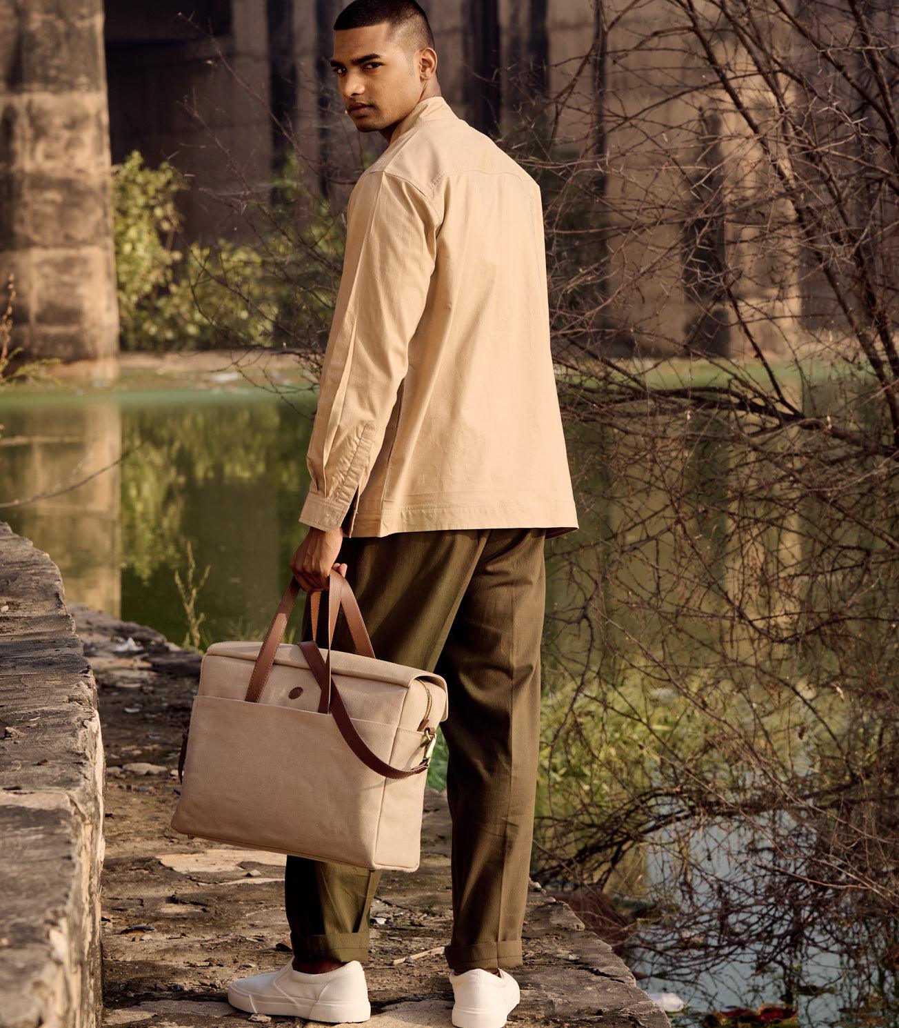Fawn briefcase - Khara Kapas