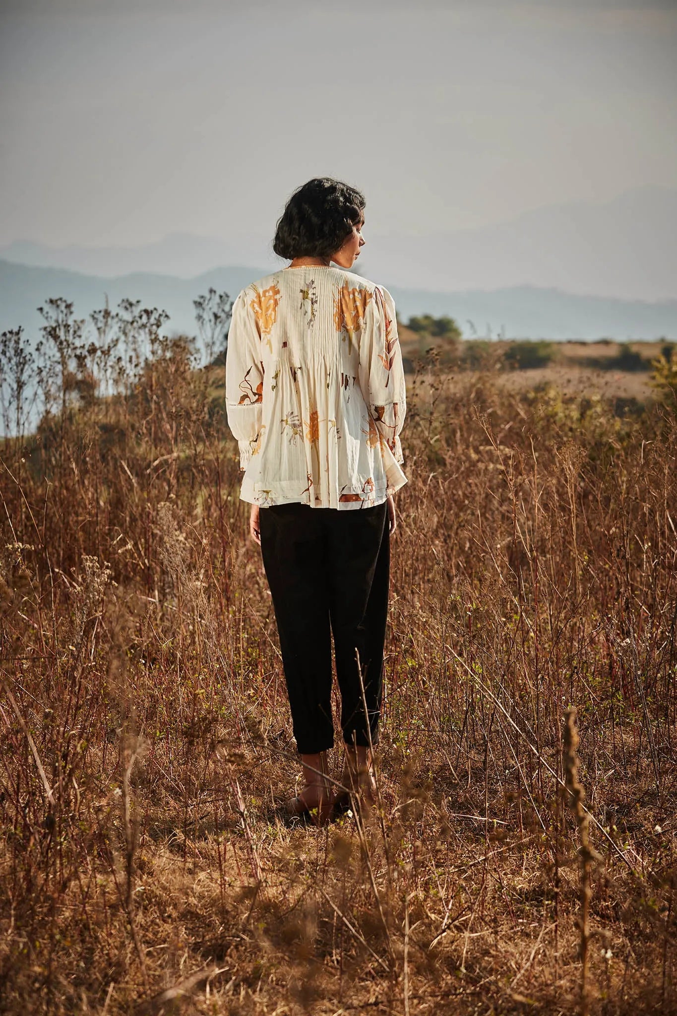 Florals in Snow Top - Khara Kapas