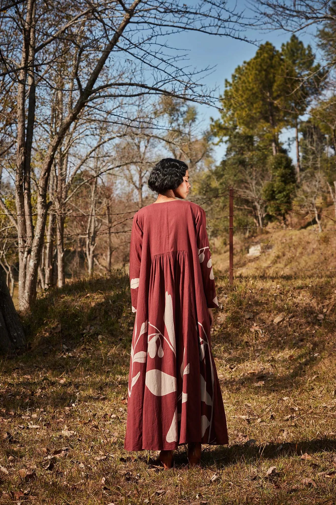 Cedar floral dress with overlay - Khara Kapas