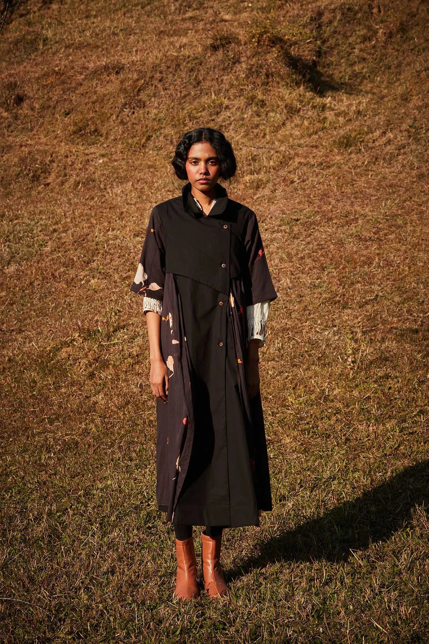 Floral Storm Trench Coat - Khara Kapas