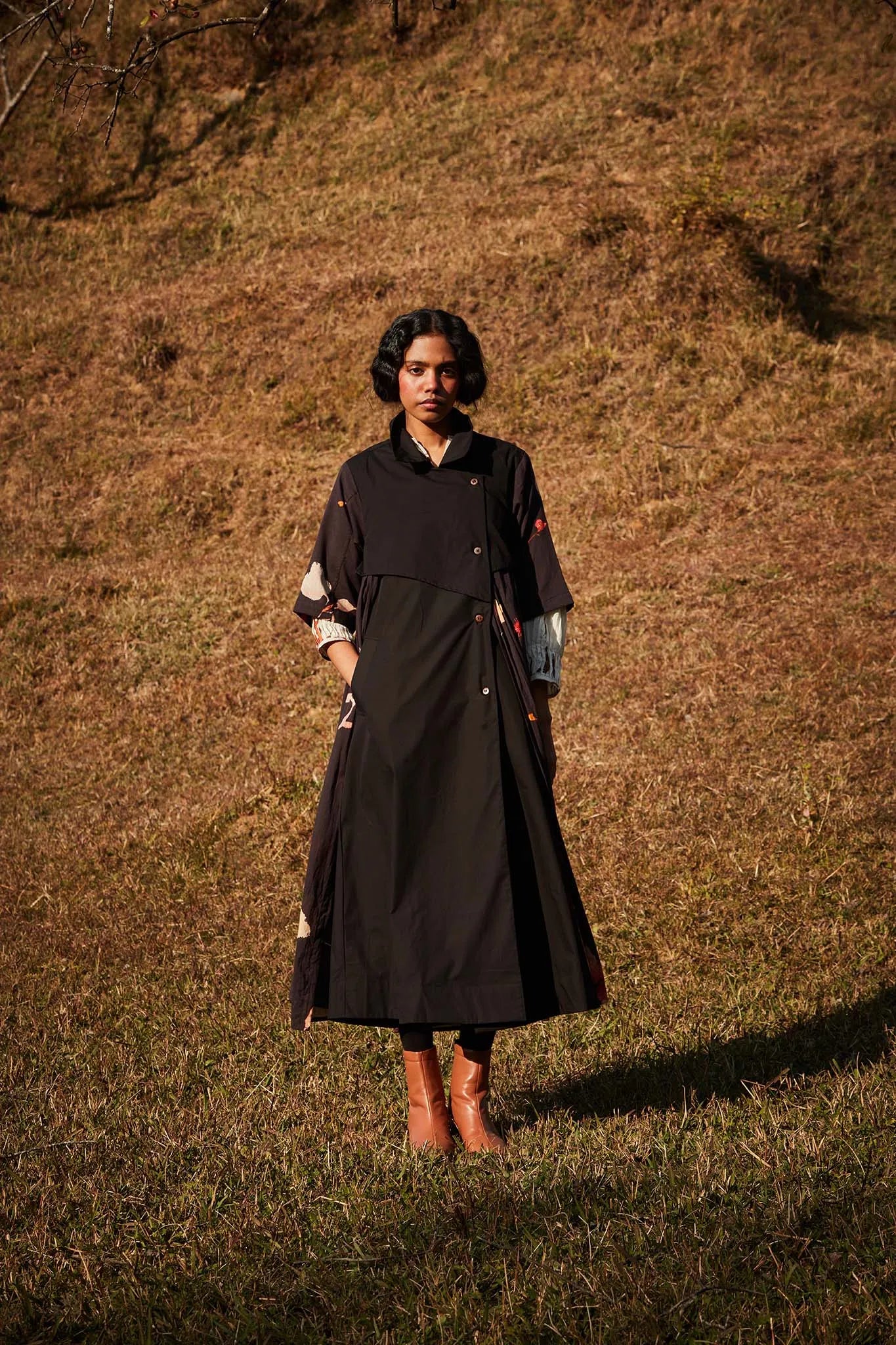 Floral Storm Trench Coat - Khara Kapas